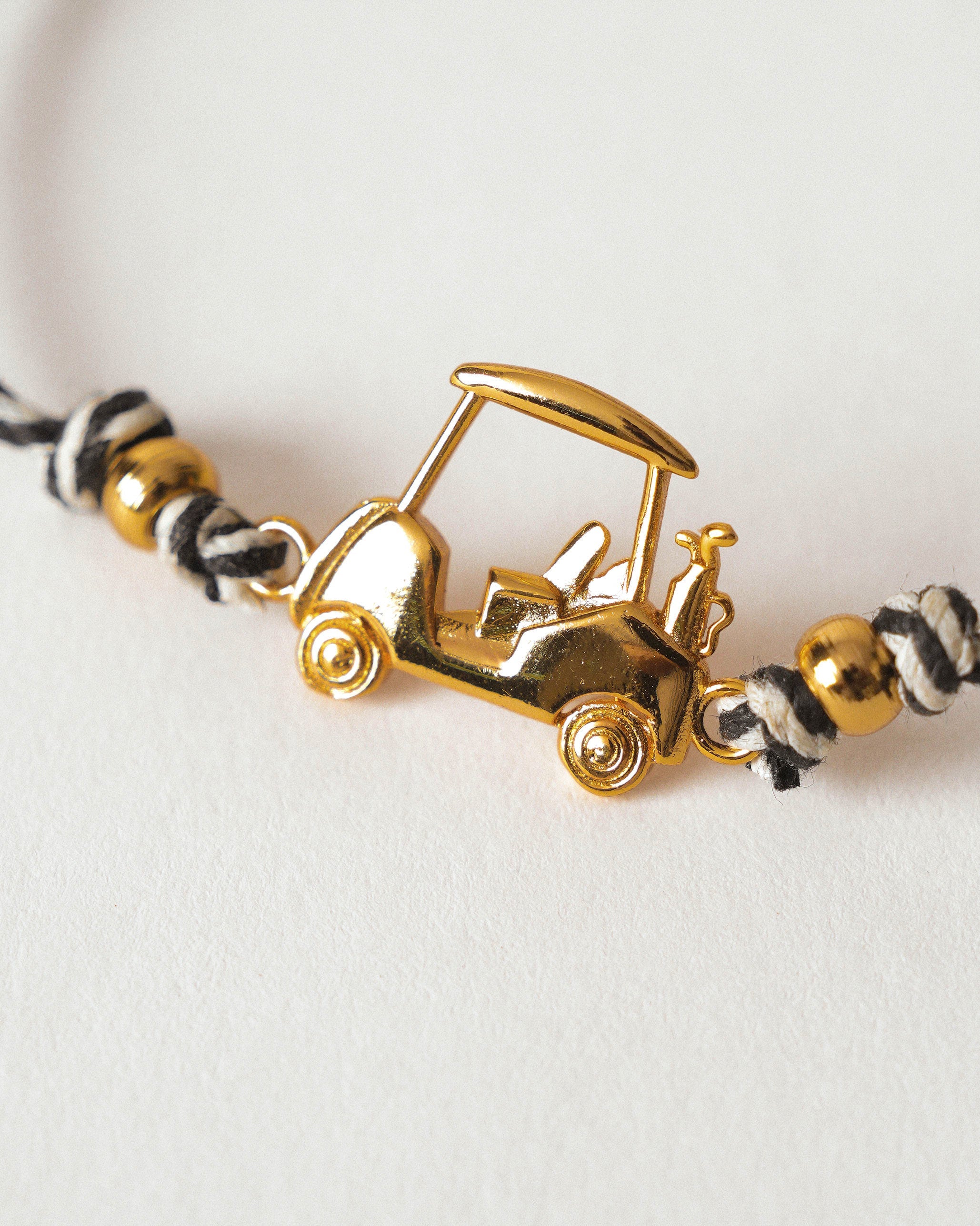 Golf Cart Rakhi - Charcoal & White Stripes