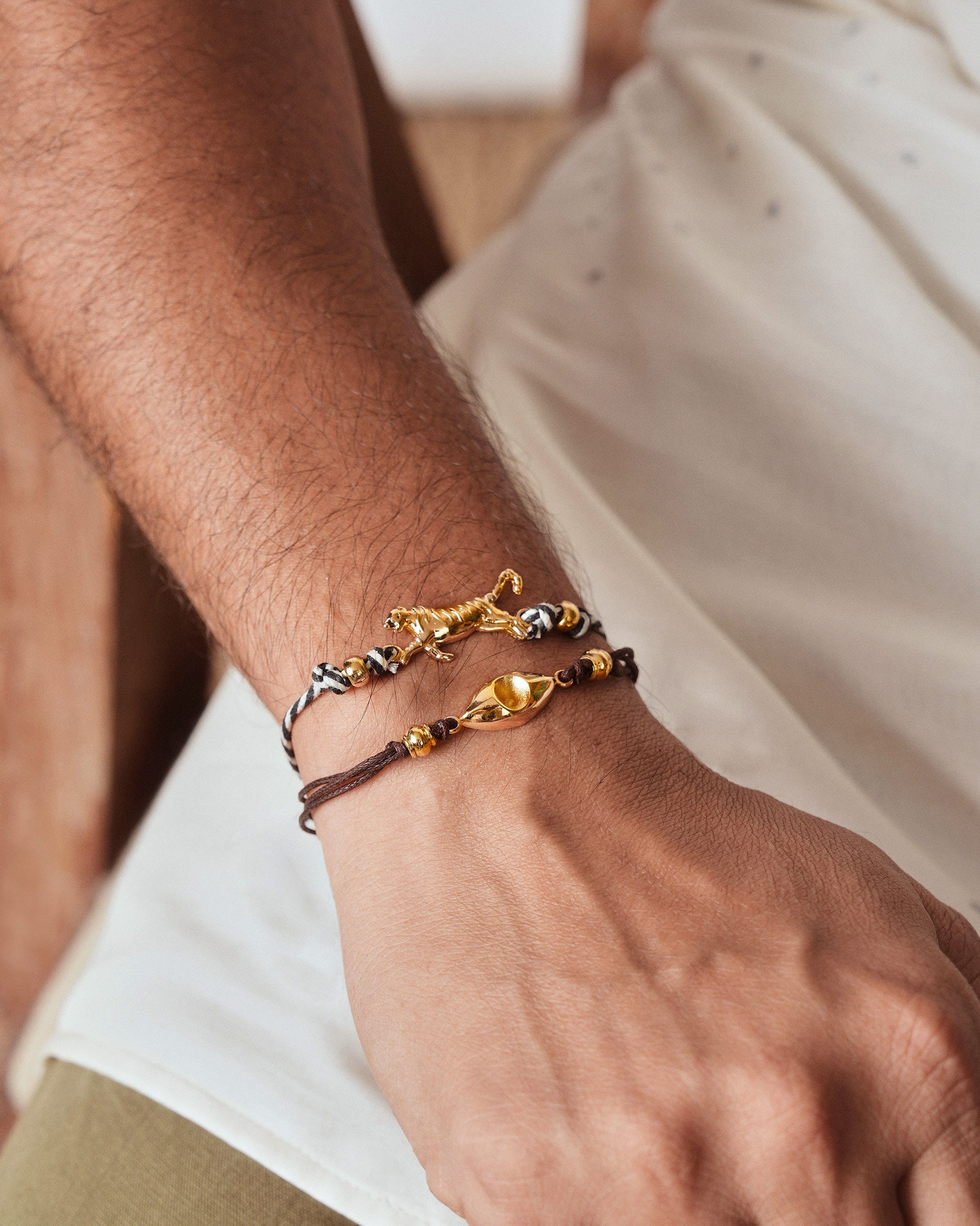 Tiger Rakhi - Charcoal & White Stripes