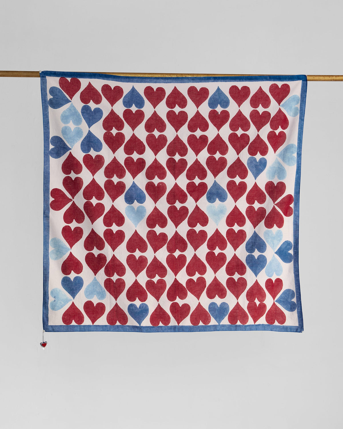 Floating Hearts Scarf - Red & Blue