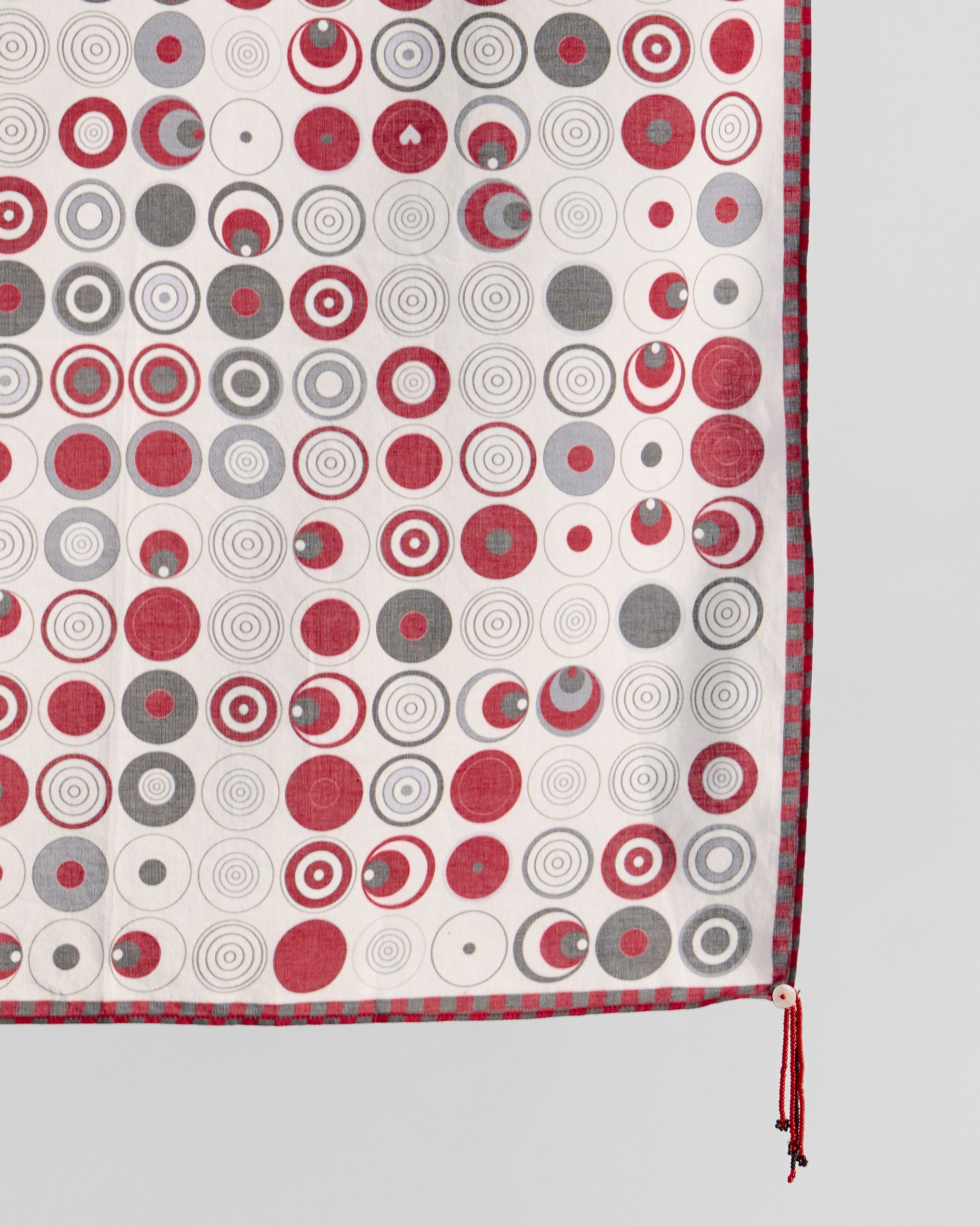 Ripple Scarf - Red & Grey