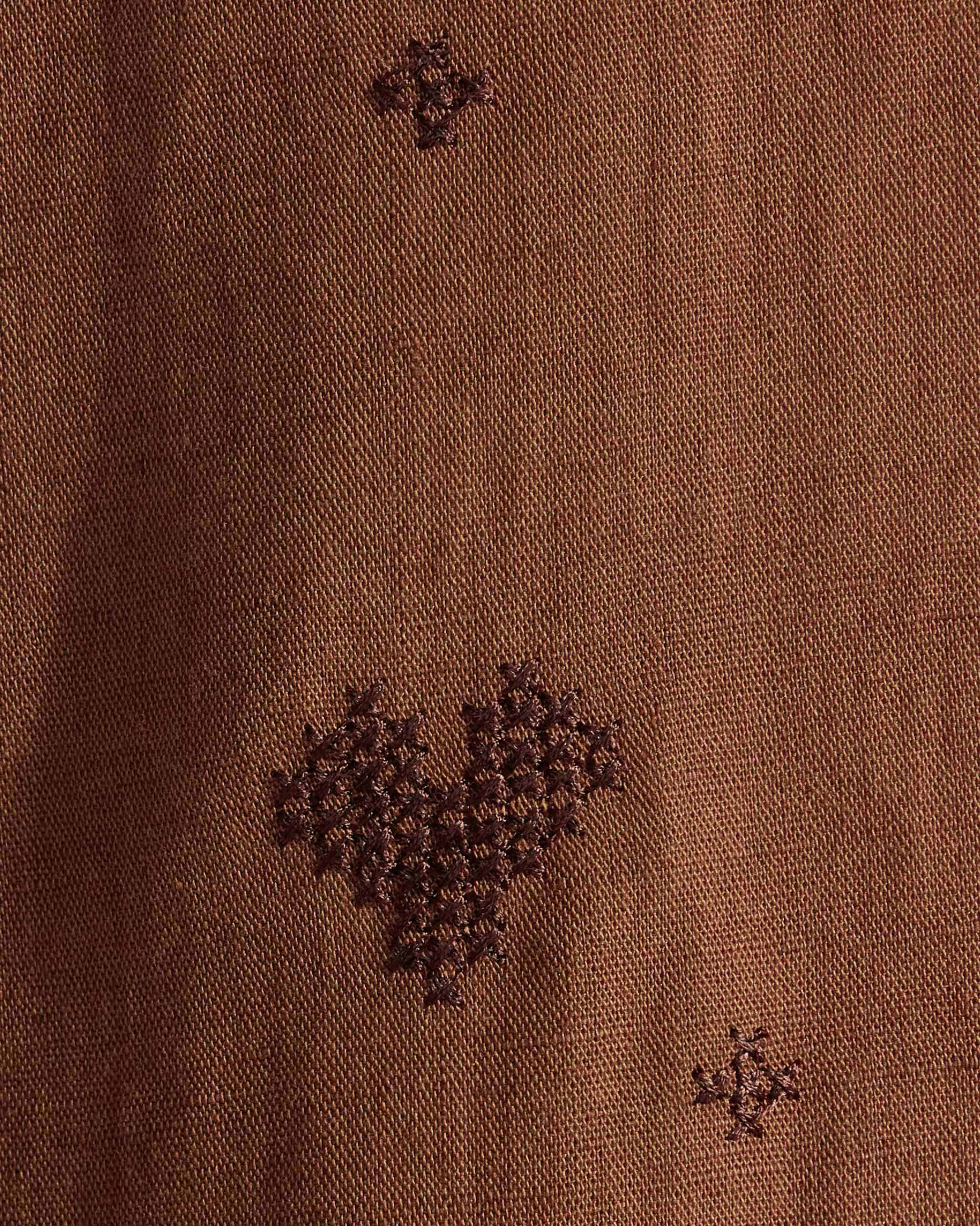 Classic Shirt - Brown Embroidered