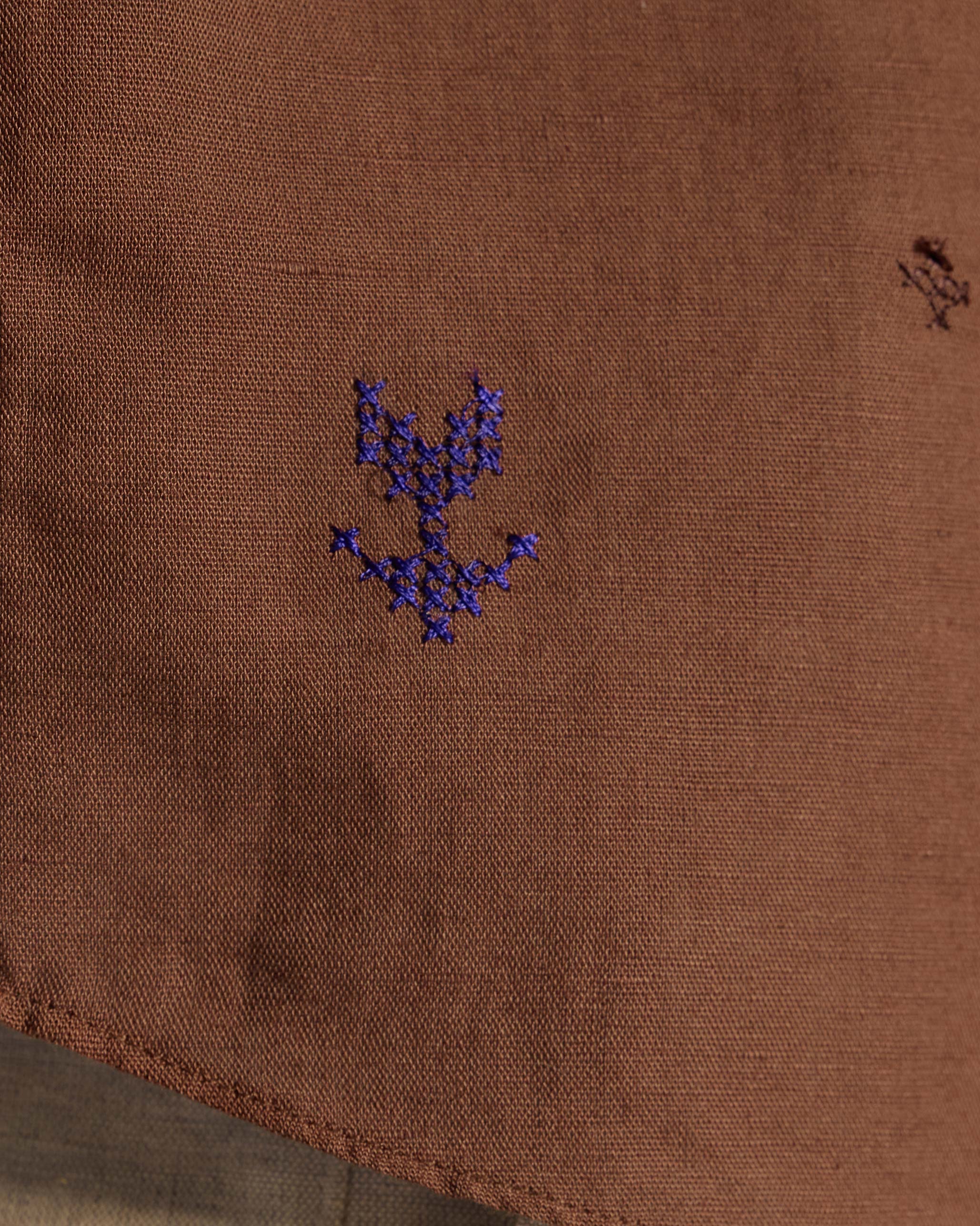 Classic Shirt - Brown Embroidered