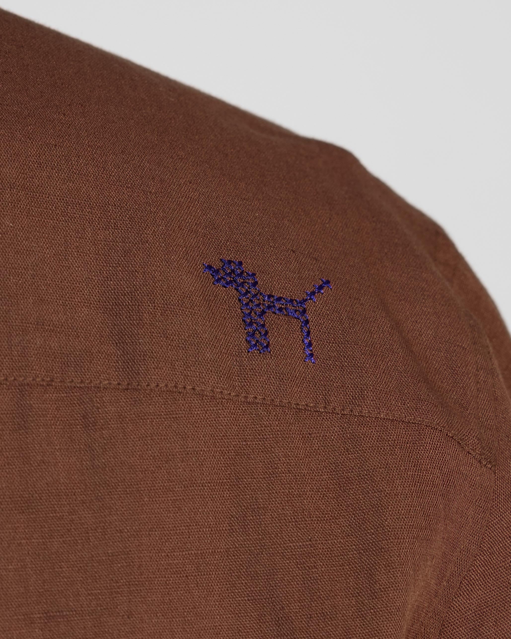 Classic Shirt - Brown Embroidered