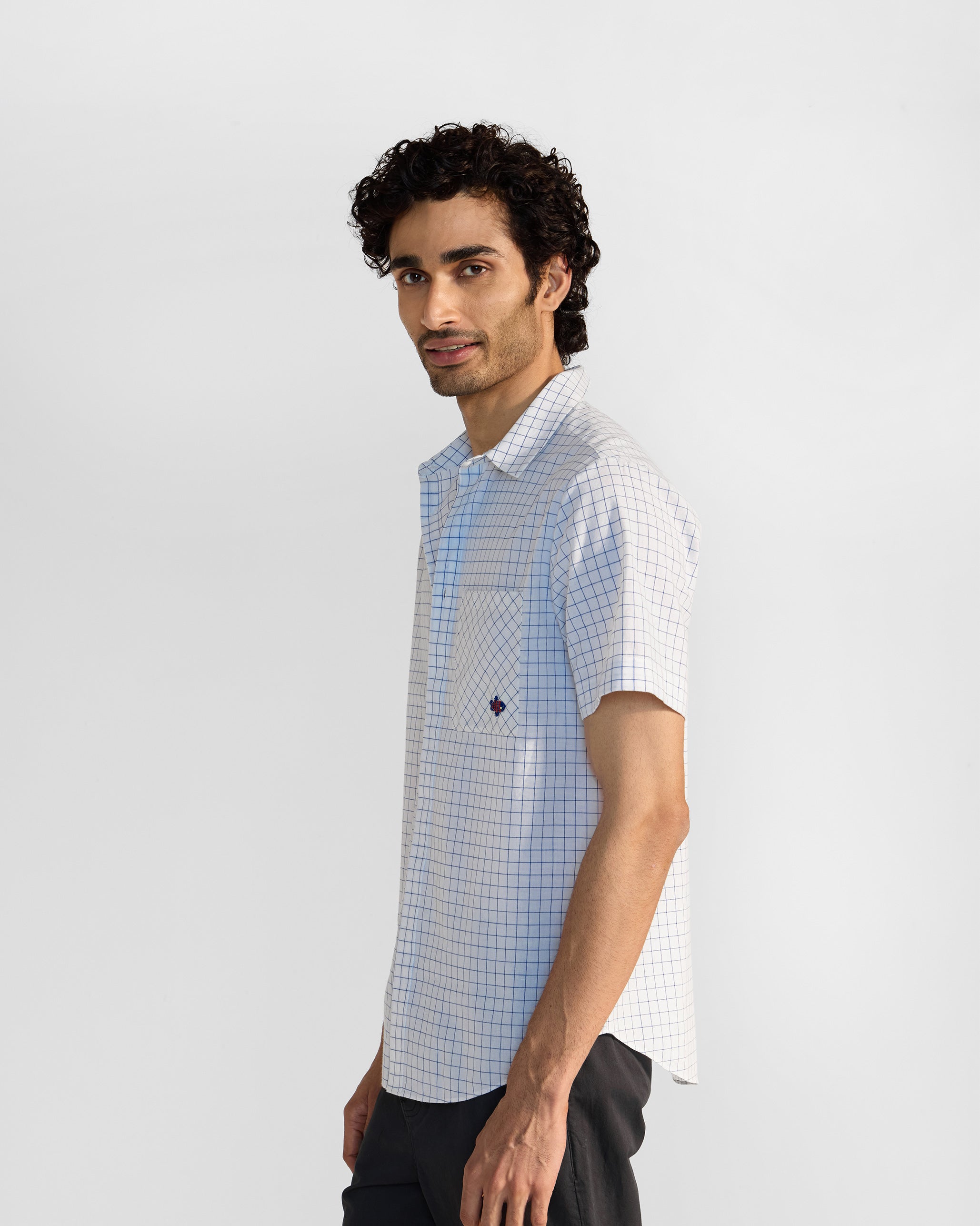 Parikrama Shirt - Navy & White Checks
