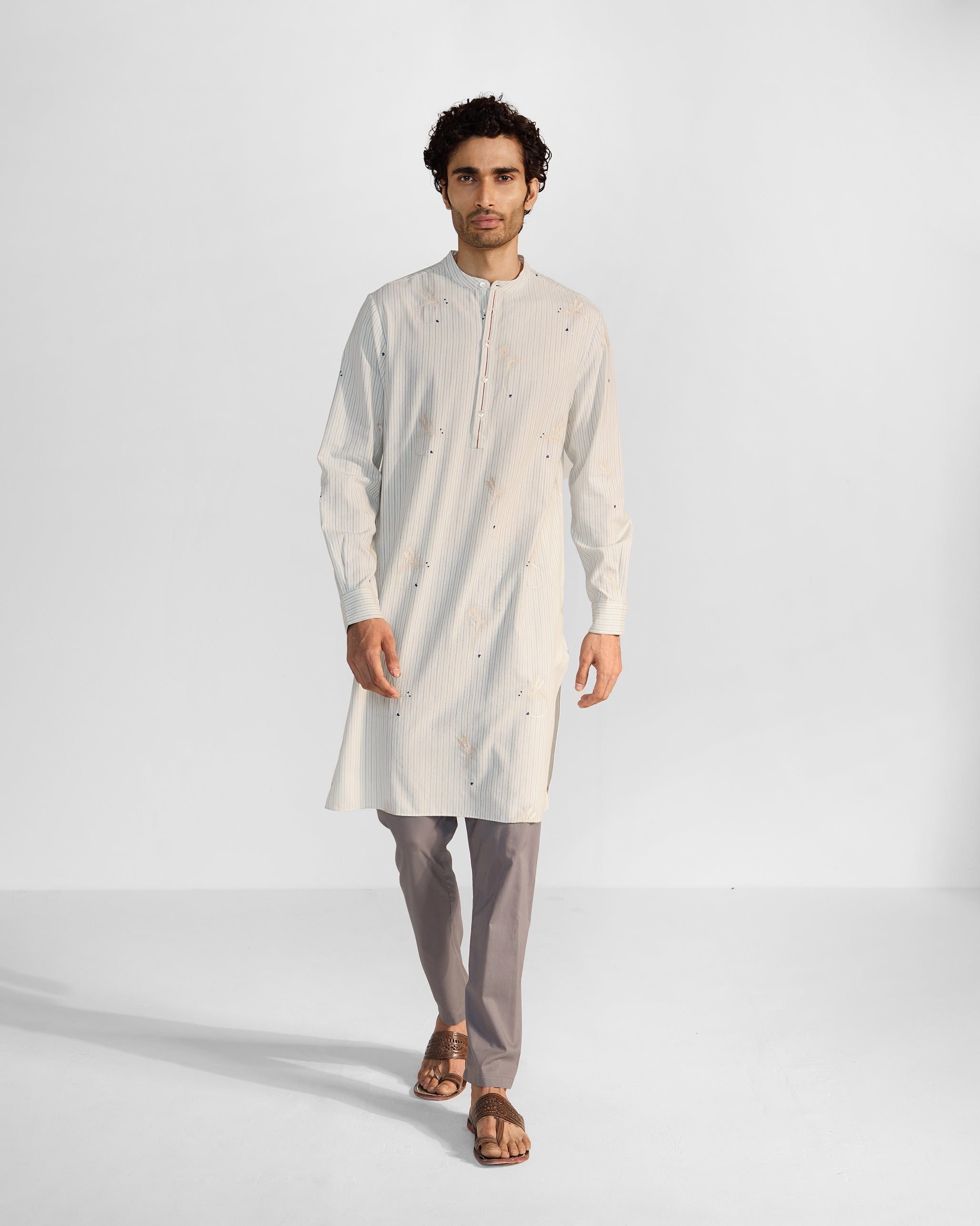 Astral Kurta - Navy & Ivory Embroidered