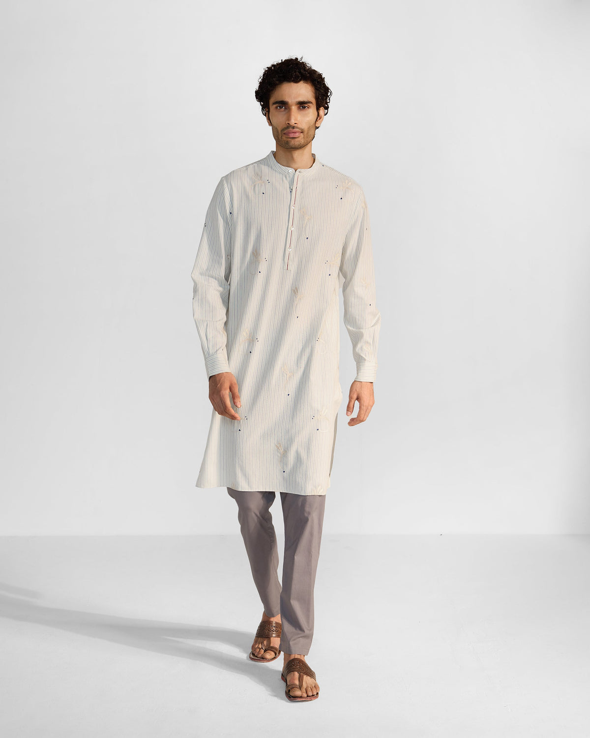 Astral Kurta - Navy & Ivory Embroidered