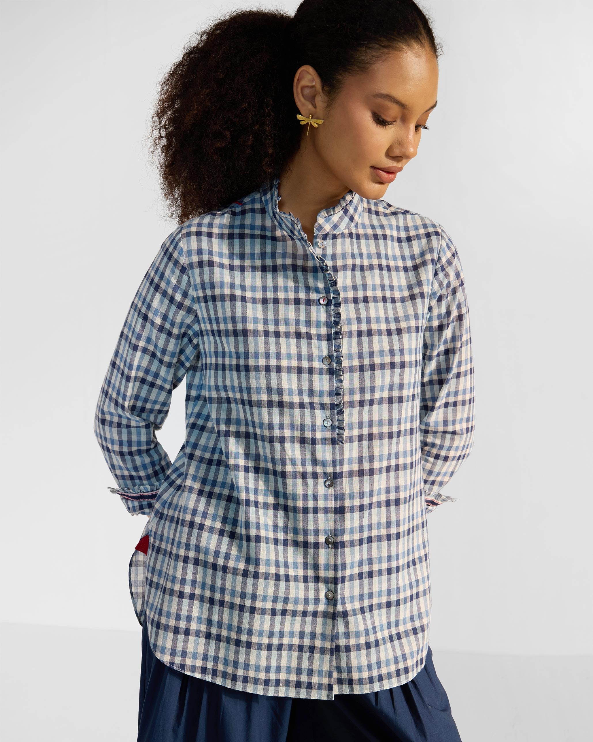 Hera Shirt - Blue & White Checks