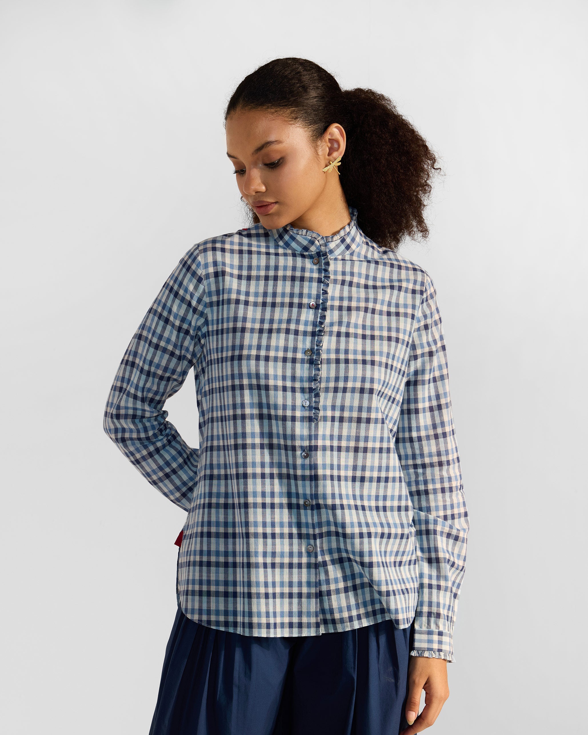 Hera Shirt - Blue & White Checks