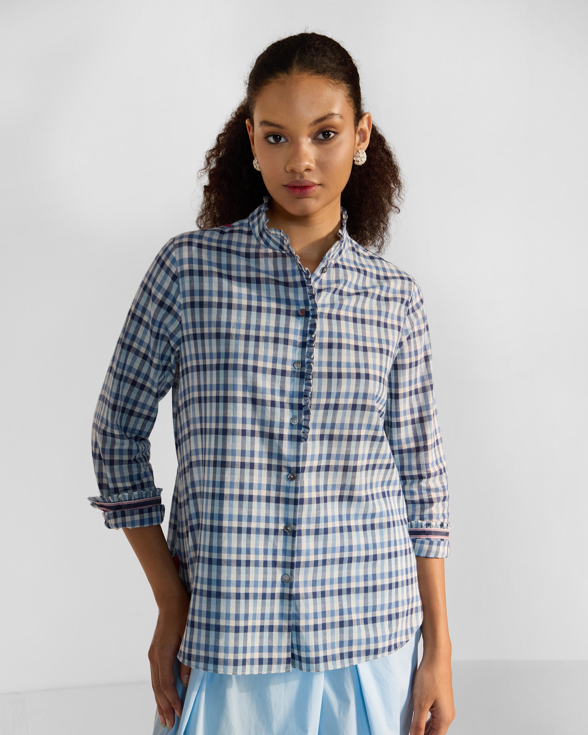 Hera Shirt - Blue & White Checks