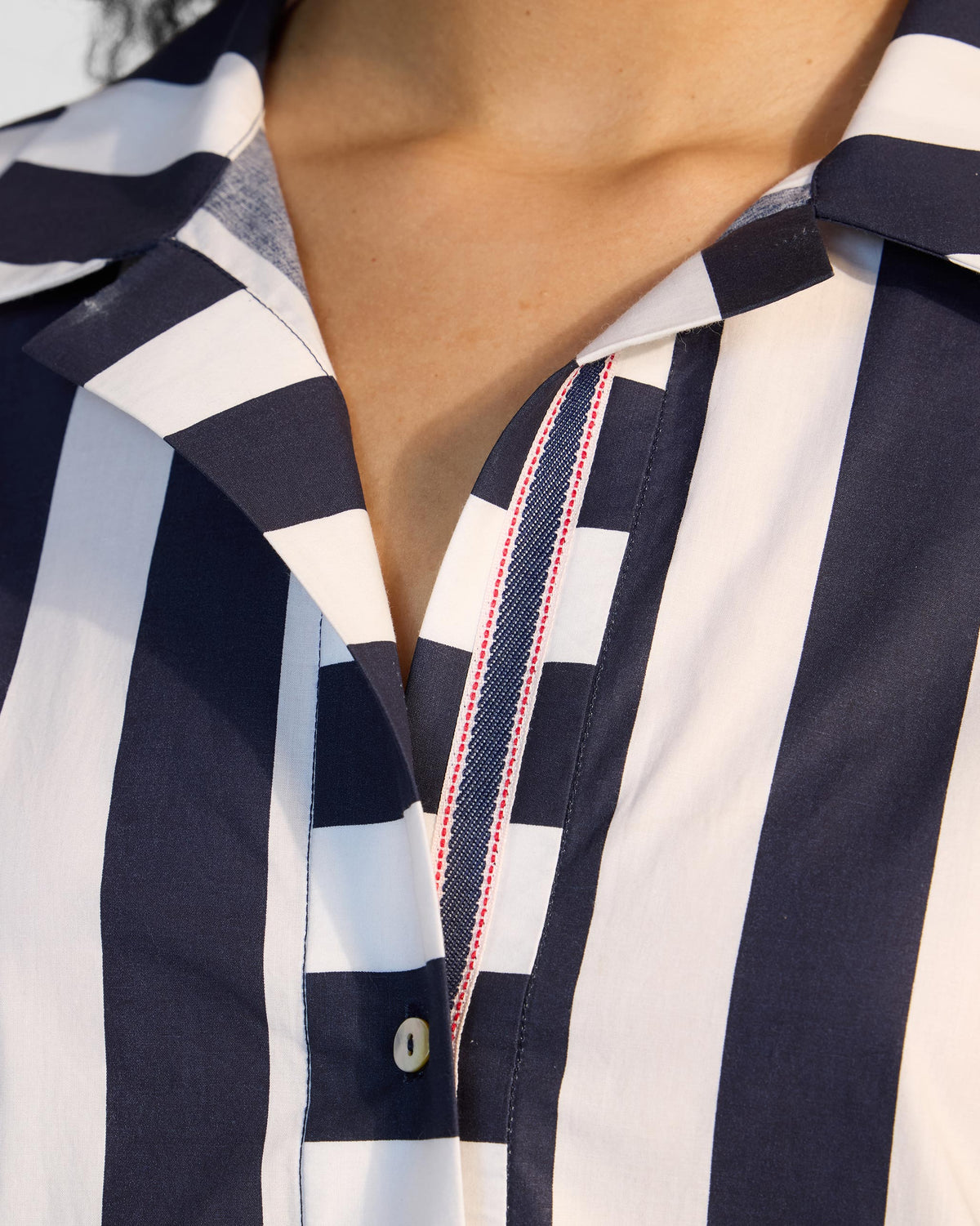 Vinya Kurta - Navy Blue & White Stripes