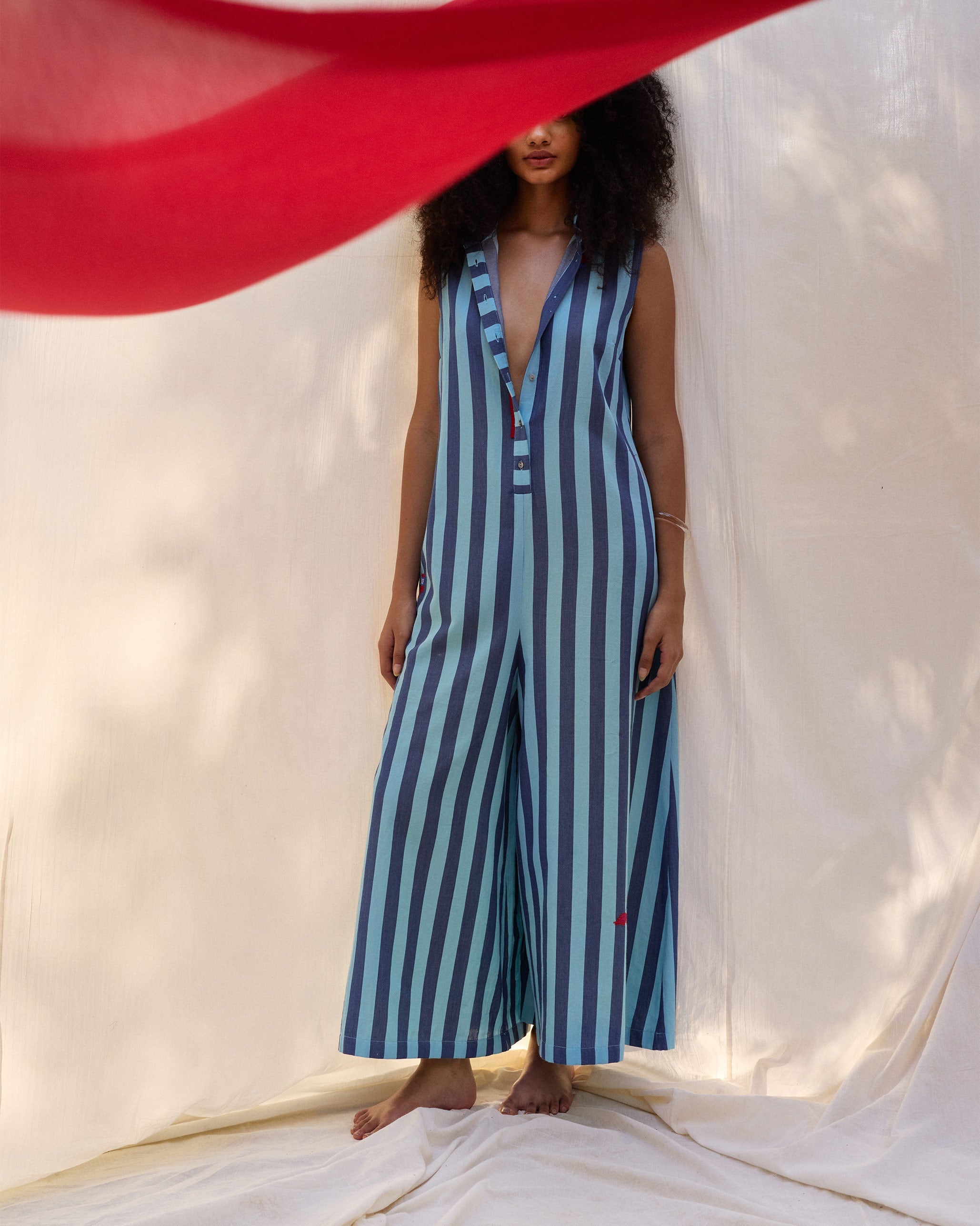 Bargi Jumpsuit - Blue Stripes