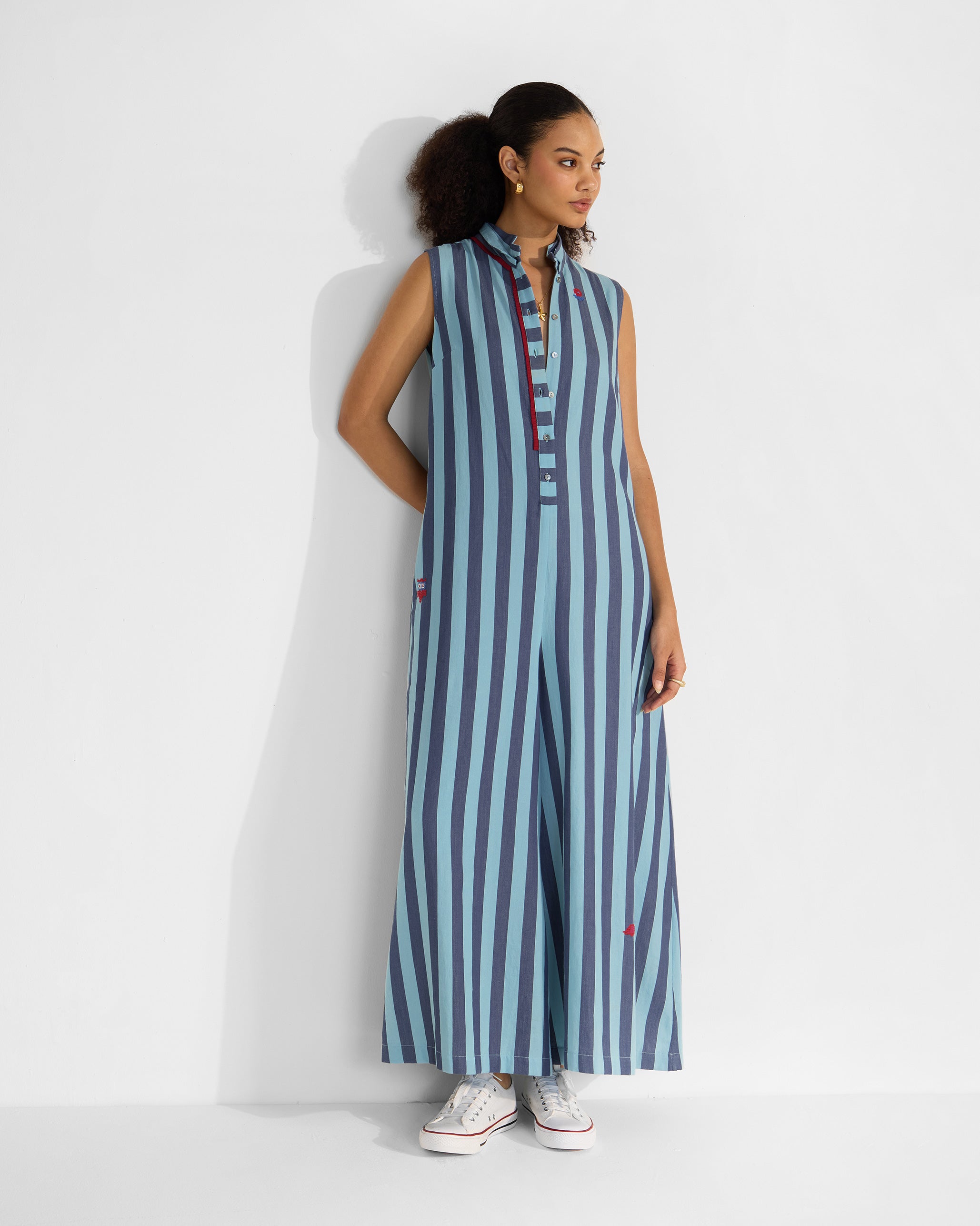 Bargi Jumpsuit - Blue Stripes