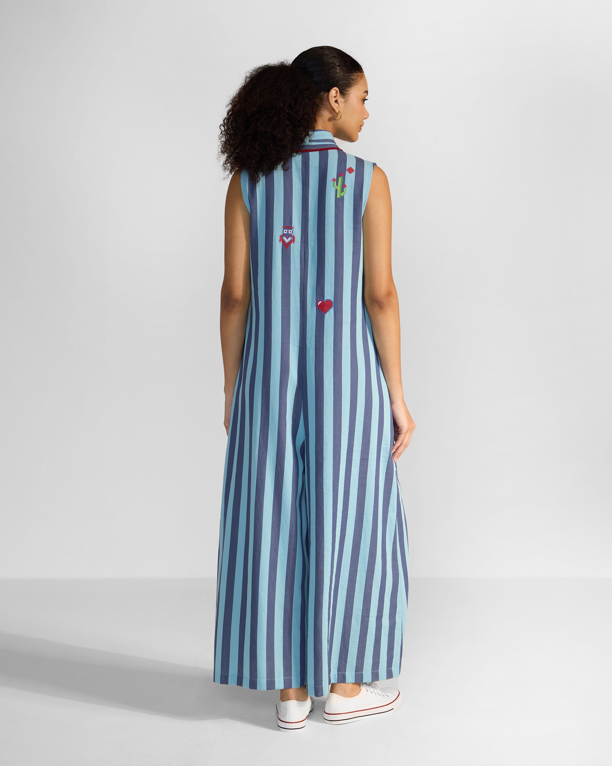 Bargi Jumpsuit - Blue Stripes