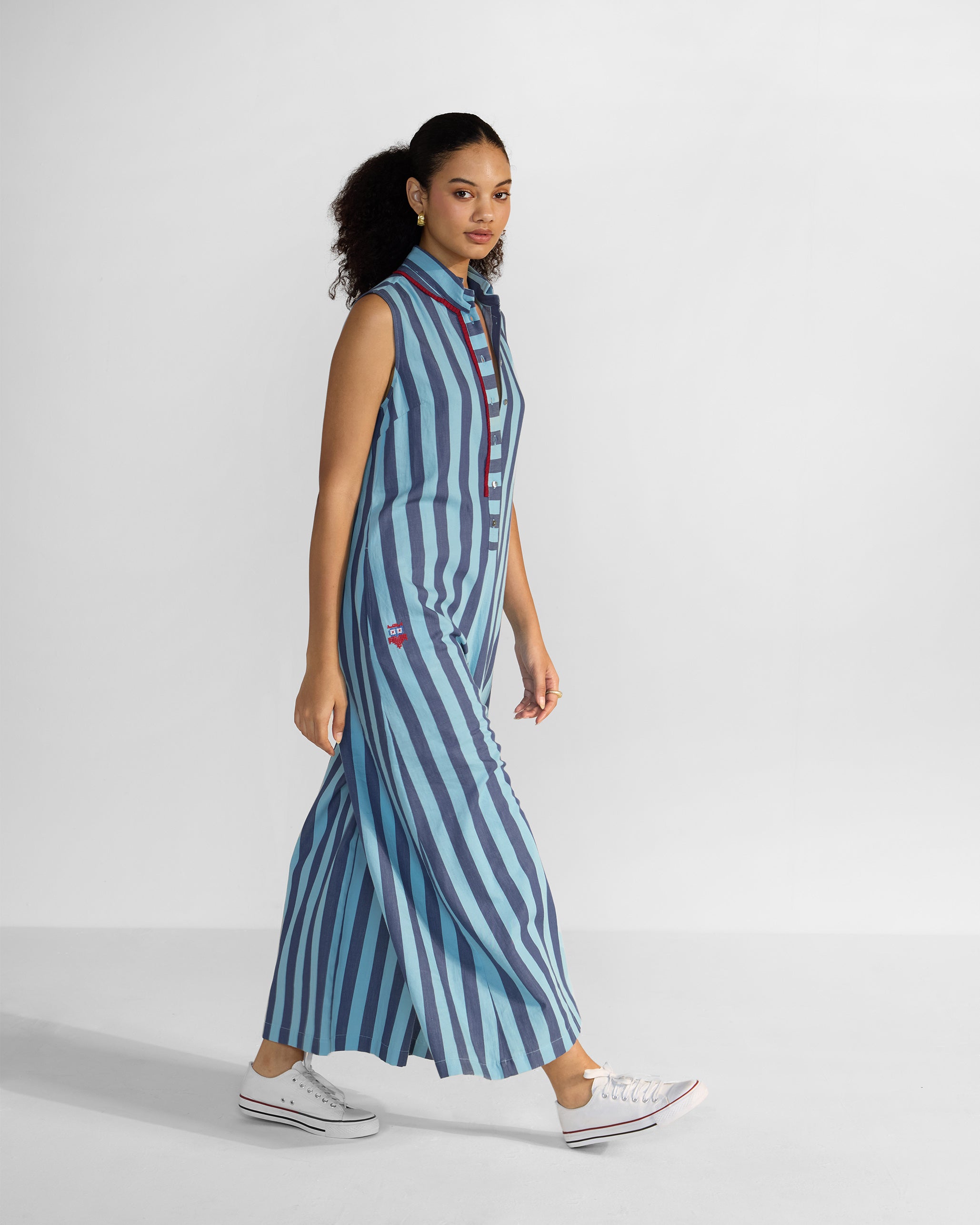 Bargi Jumpsuit - Blue Stripes