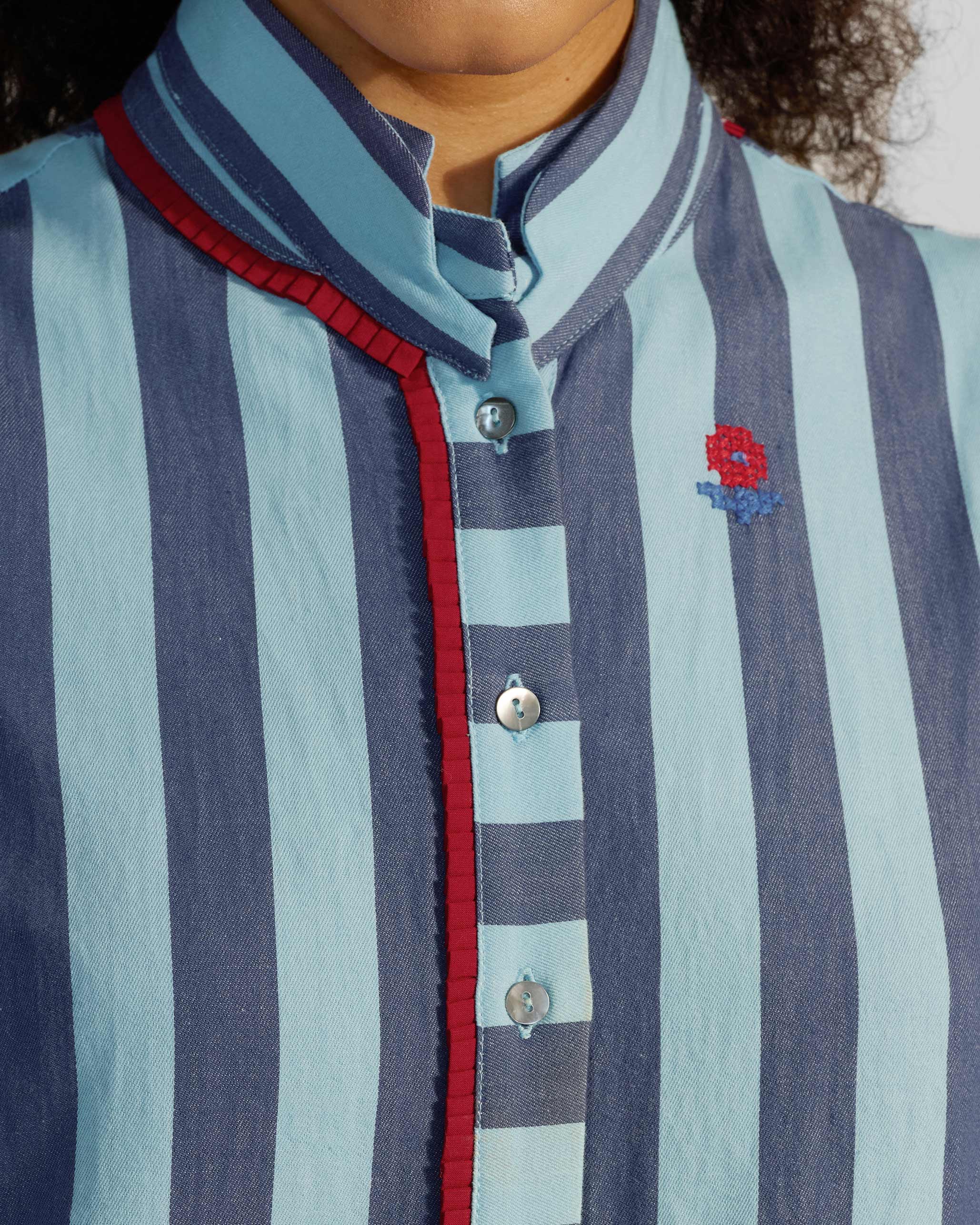 Bargi Jumpsuit - Blue Stripes