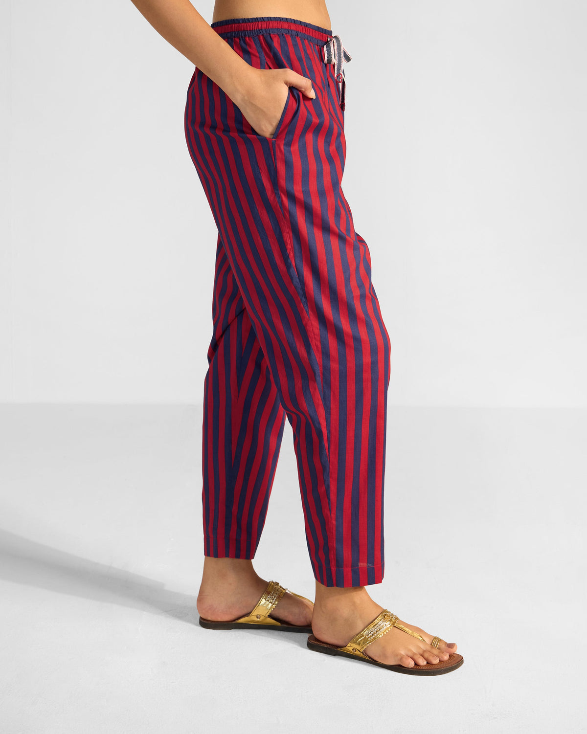 Kasra Pants - Red & Navy Stripes
