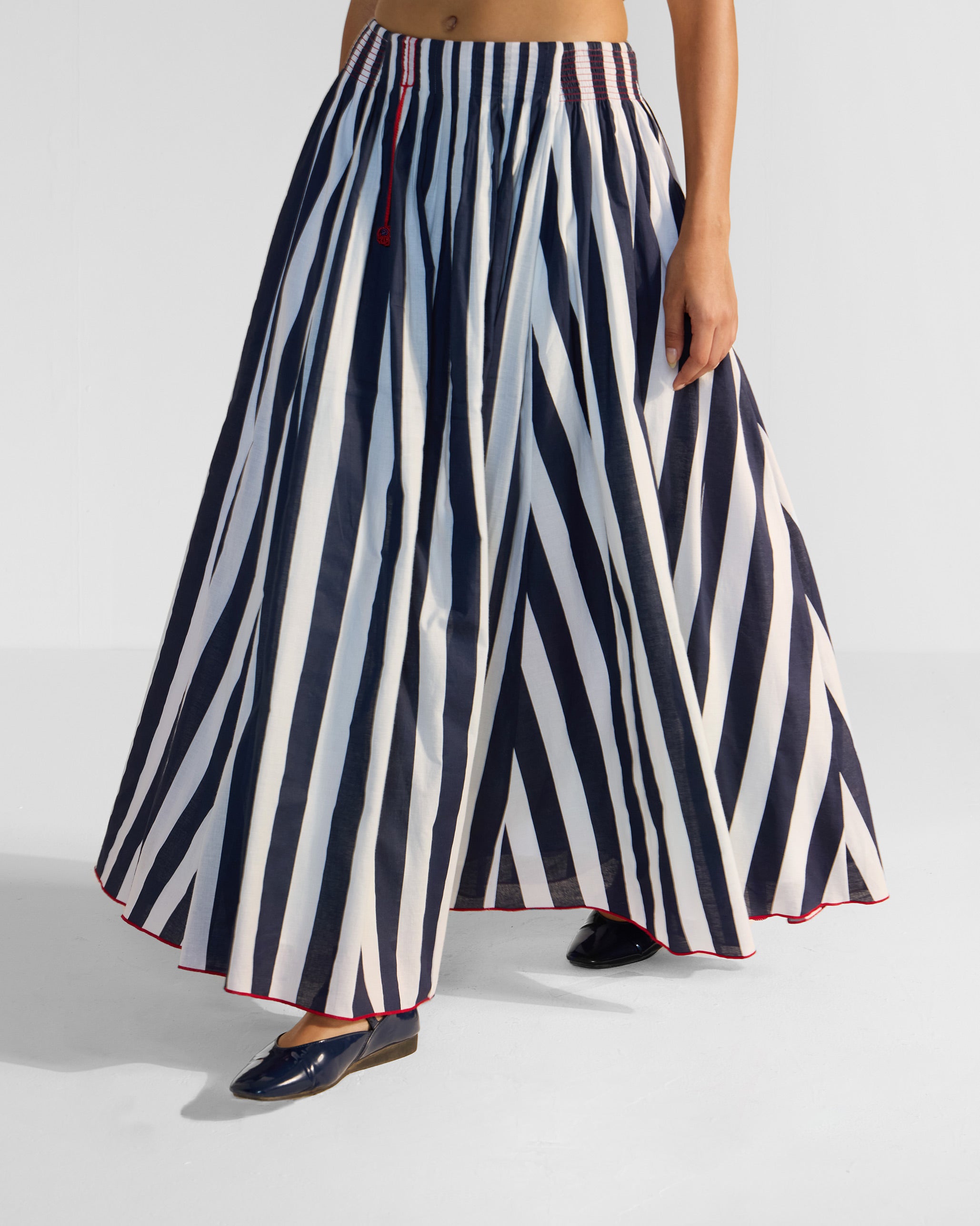 Reyat Skirt- Blue & White Stripes