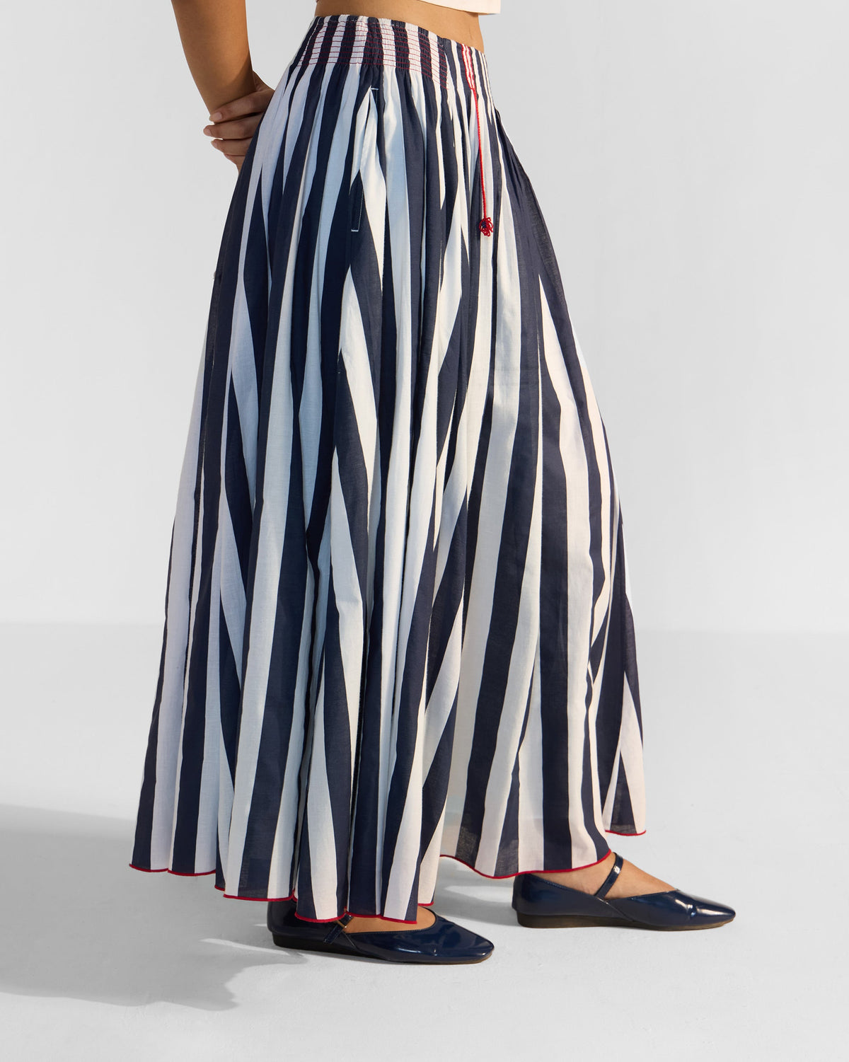 Reyat Skirt- Blue & White Stripes
