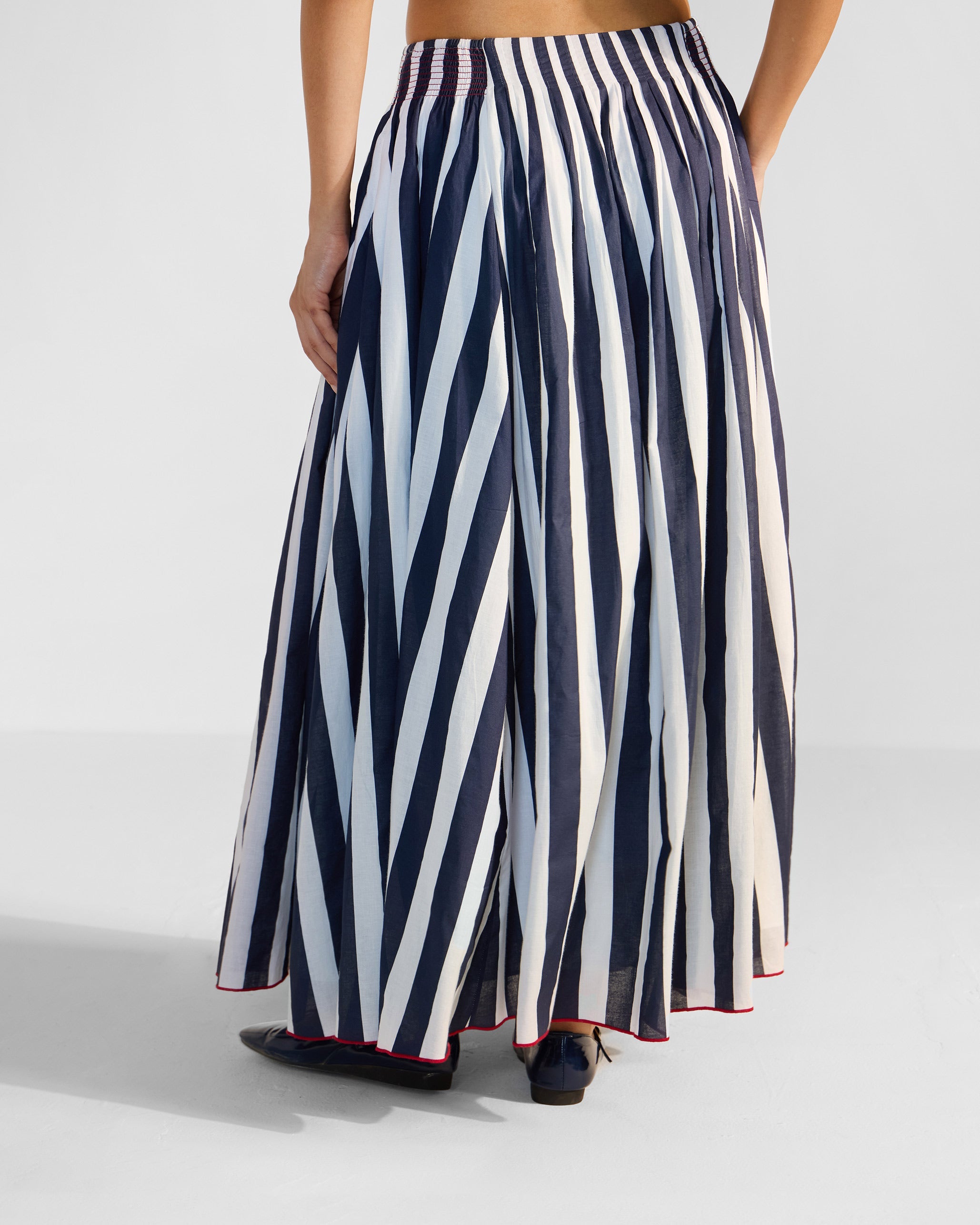 Reyat Skirt- Blue & White Stripes