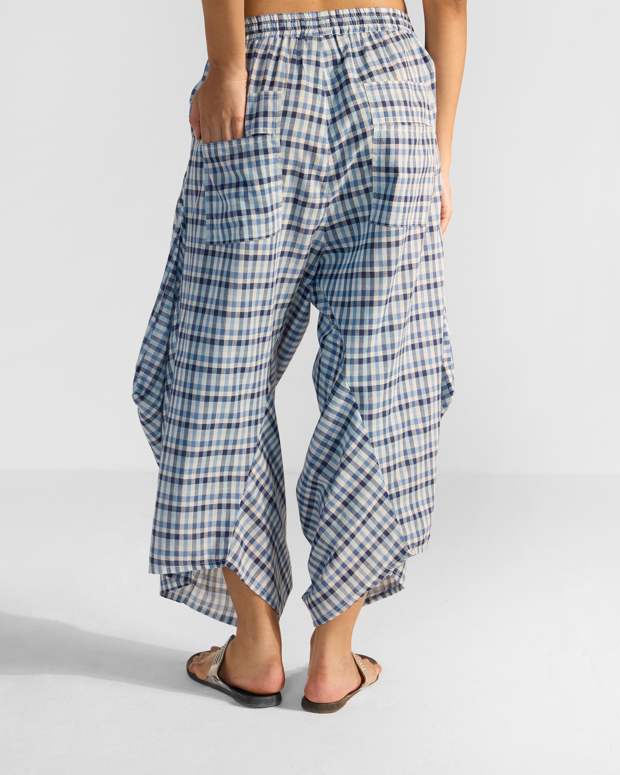 Yoka Trousers - Blue & White Checks