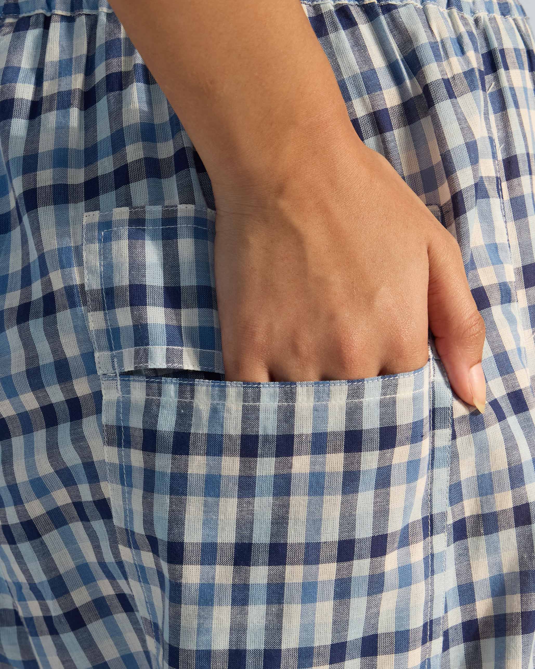 Yoka Trousers - Blue & White Checks