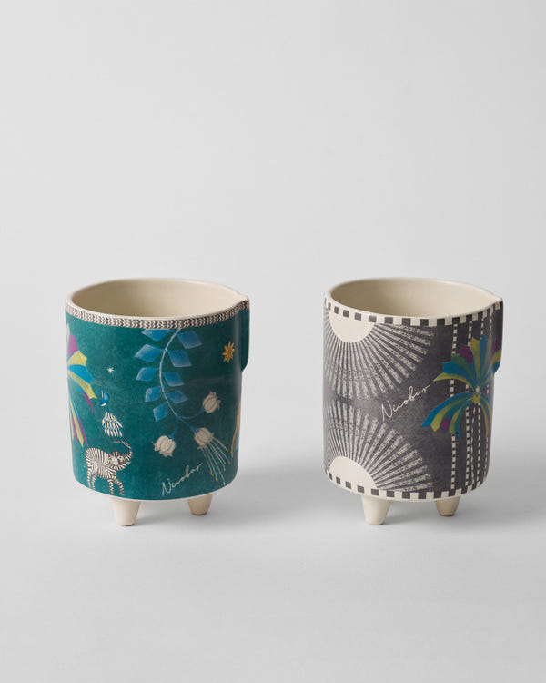 Palm Bloom Planter - Set of 2