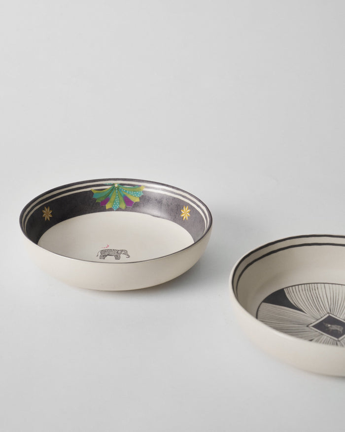 Palm Bloom Shallow Bowl - Set of 2