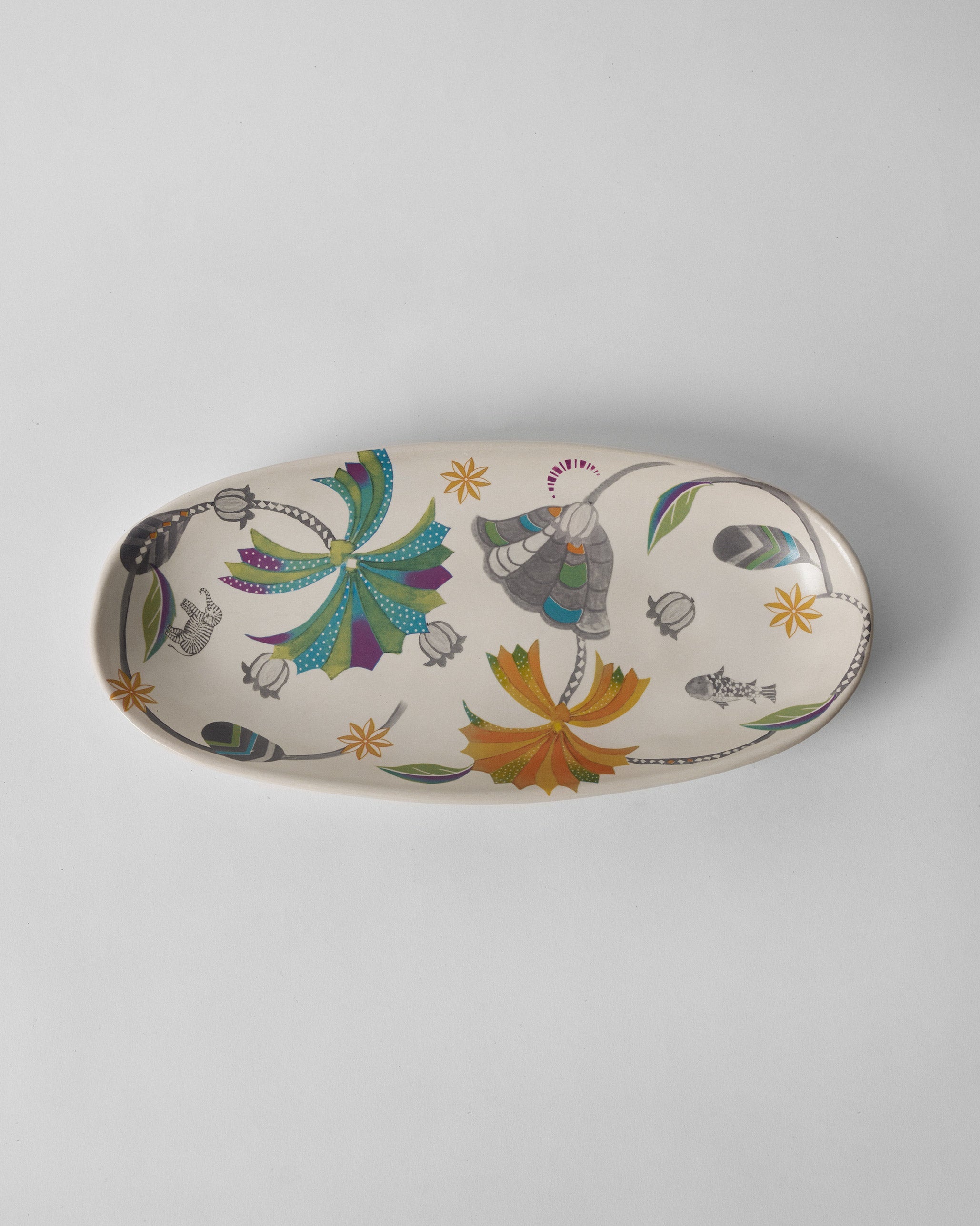 Palm Bloom Oval Platter
