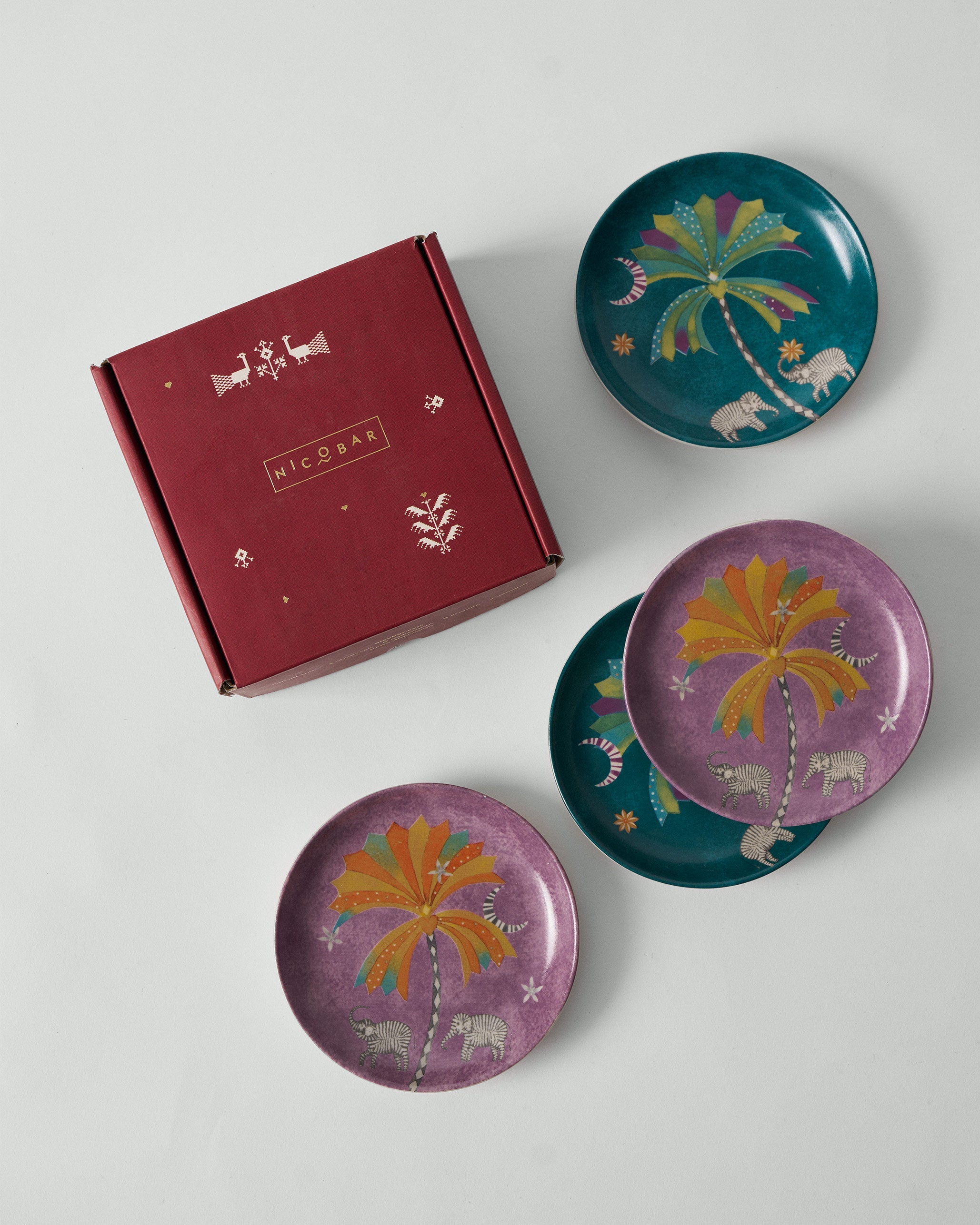 Palm Bloom Tea Plate - Set of 4