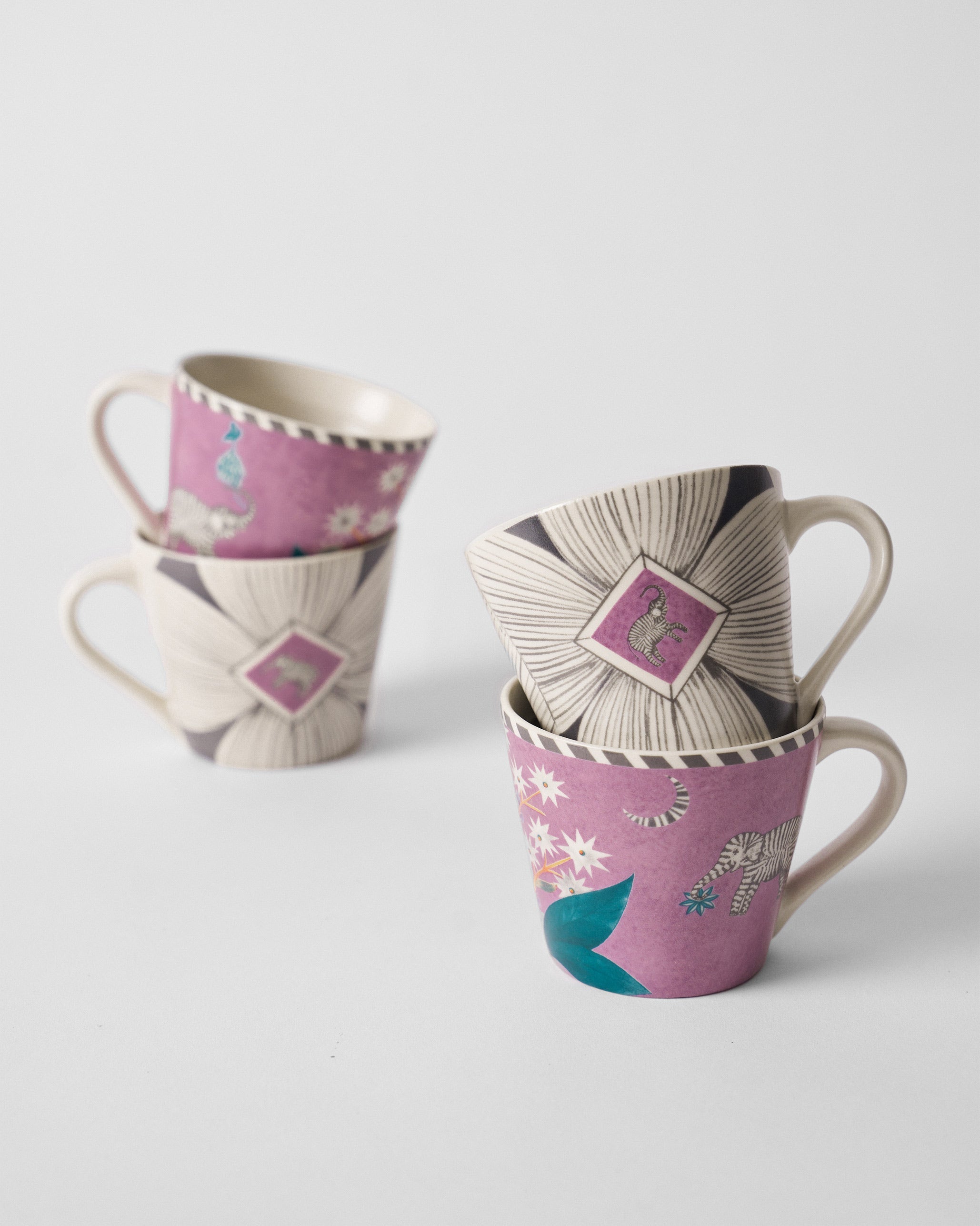 Mogra Bloom Espresso Mug - Set of 4