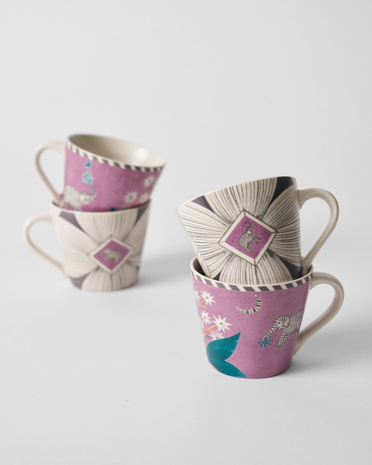 Mogra Bloom Espresso Mug - Set of 4