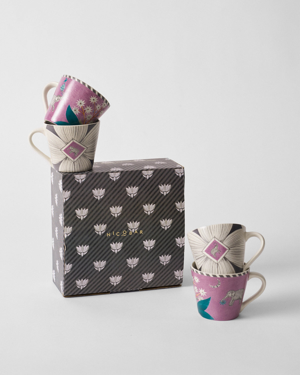 Mogra Bloom Espresso Mug - Set of 4