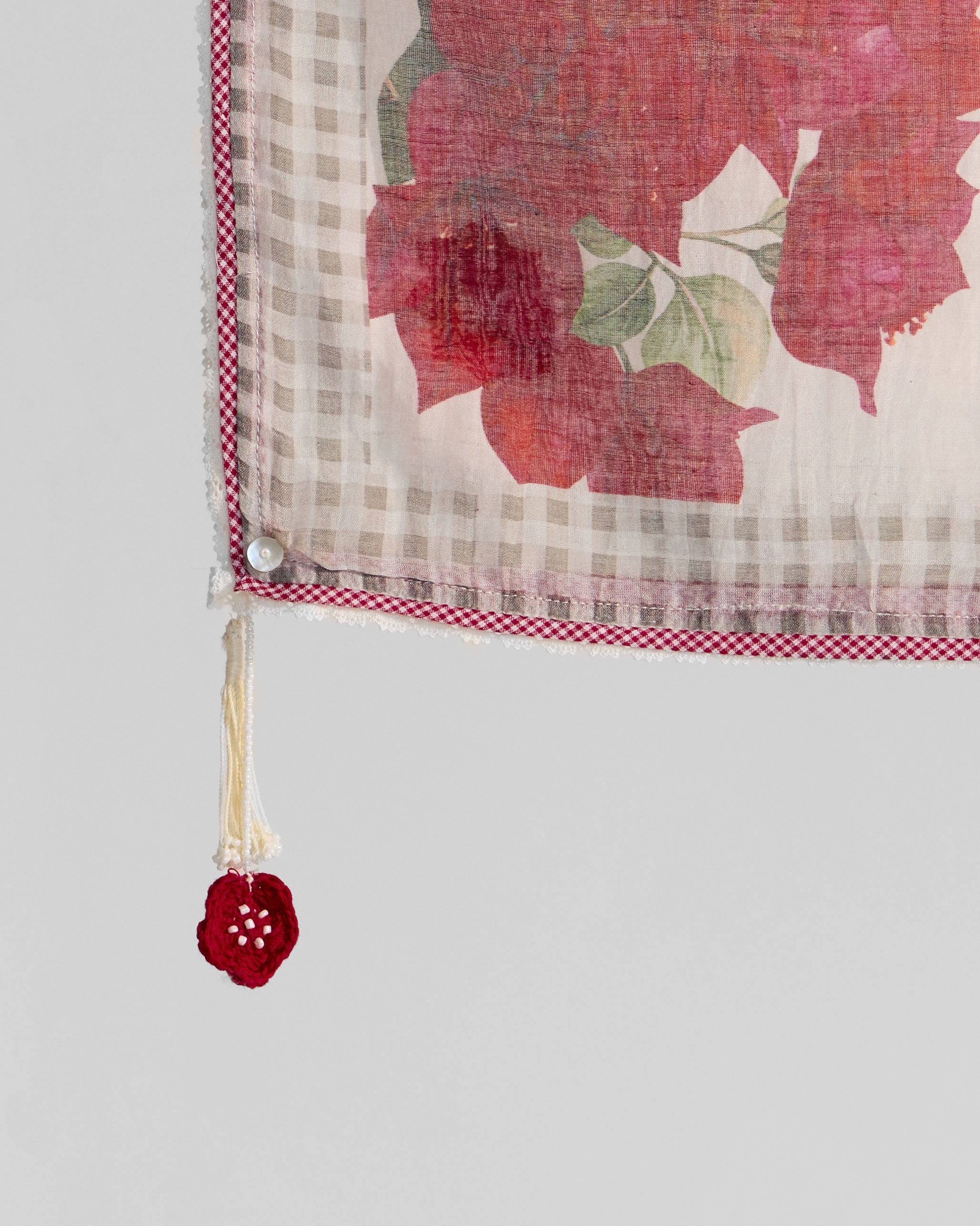 Samya Dupatta - Ivory & Red Printed