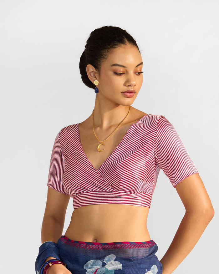 Zahra Blouse - Red & White Stripes