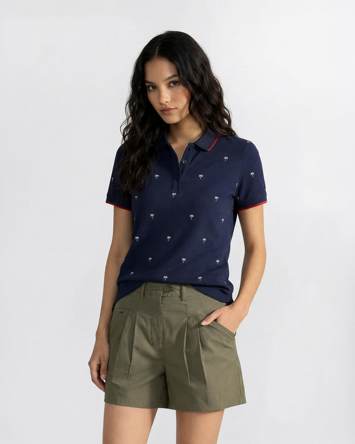 Palma Polo T-Shirt - Ink Blue