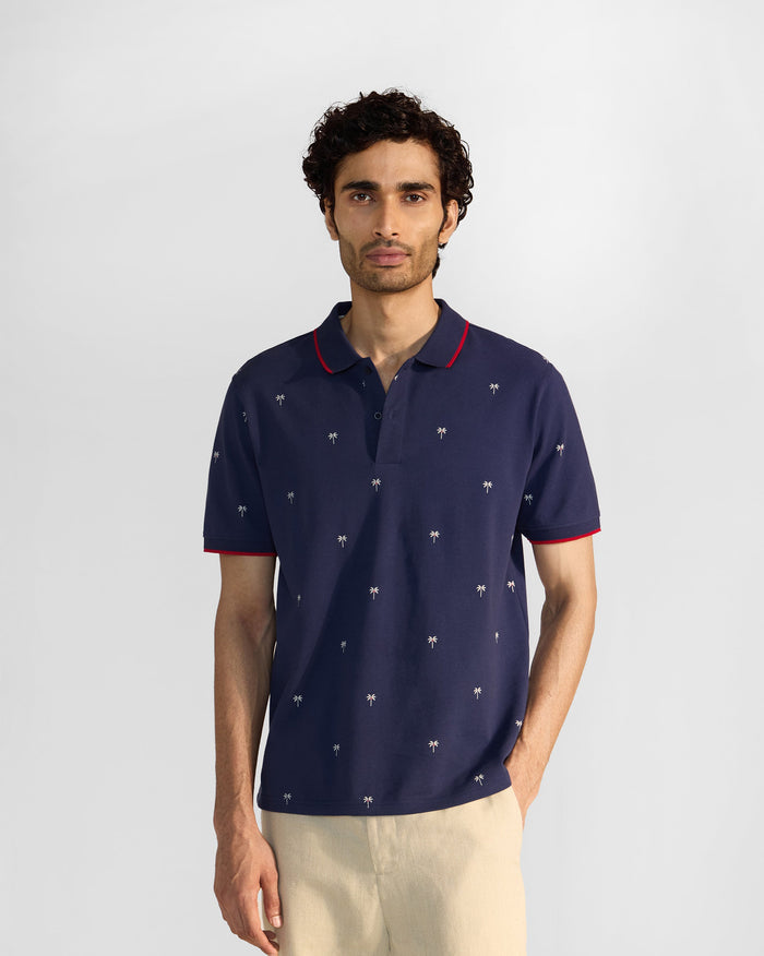 Palma Polo T-Shirt - Ink Blue