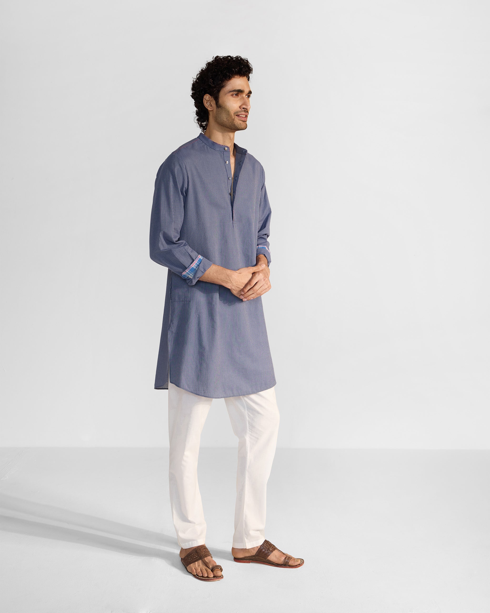 Nysa Kurta - Navy & White Stripes