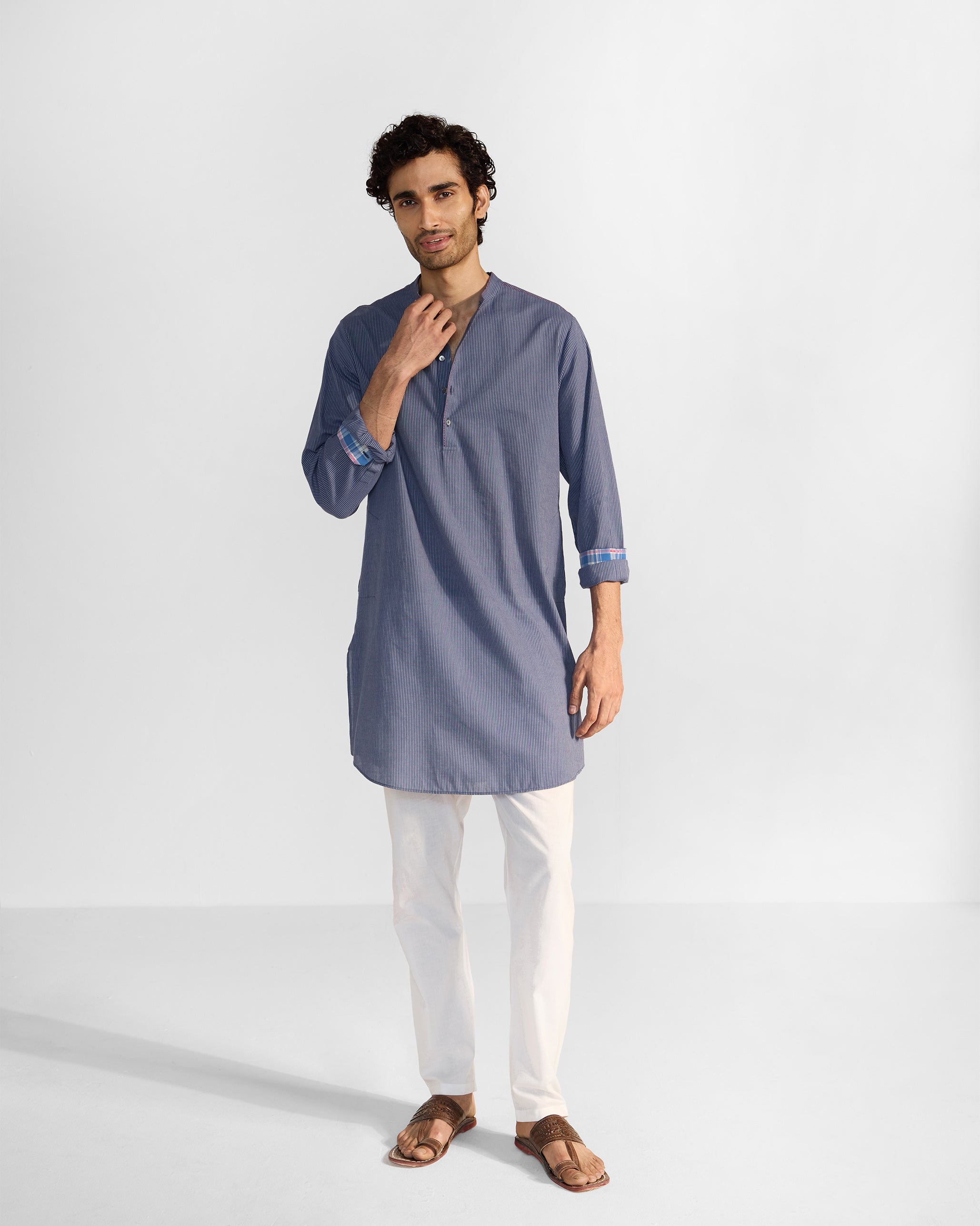 Nysa Kurta - Navy & White Stripes