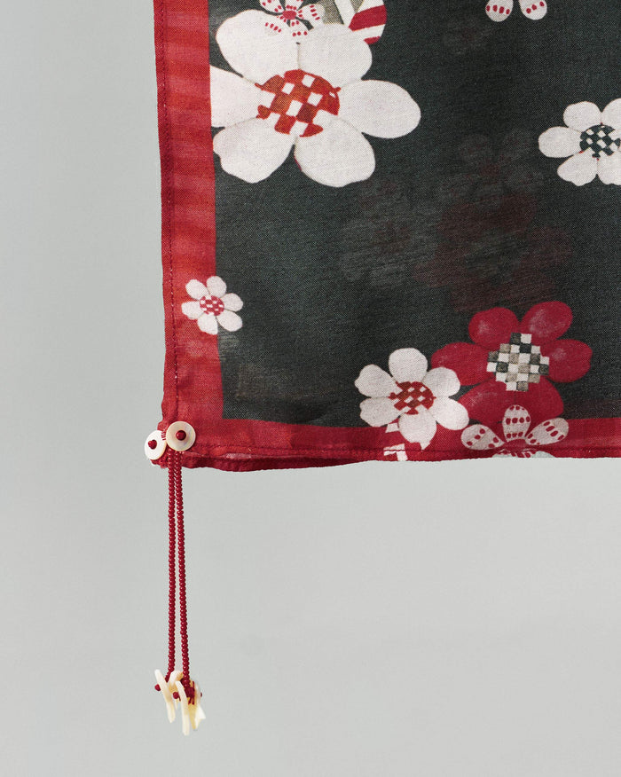 Fleur Scarf - Red & Black