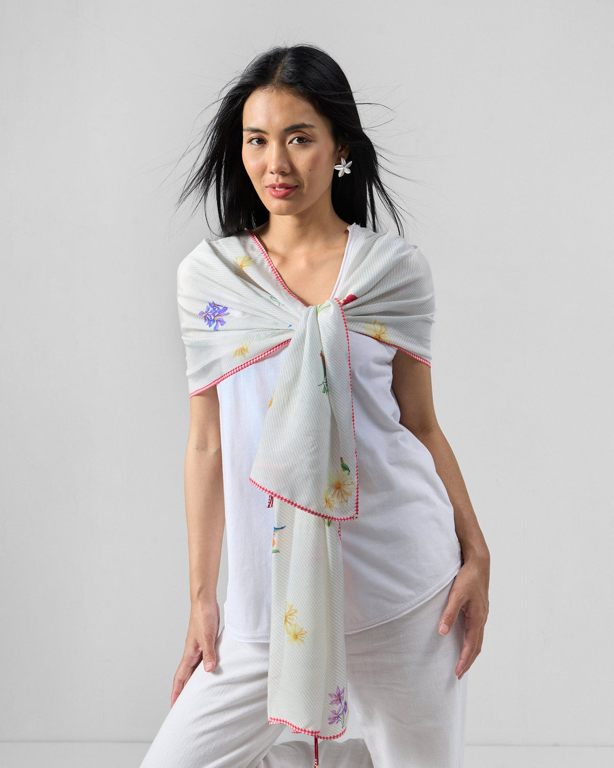 Floral Bloom Scarf - Ivory