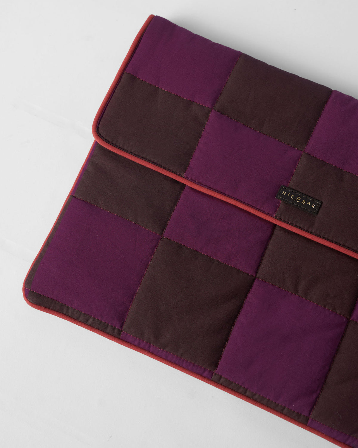 Tiled Laptop Sleeve - Brown & Mulberry