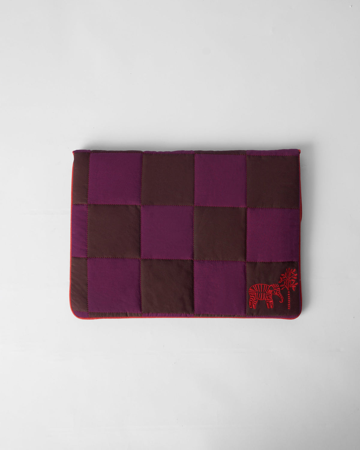 Tiled Laptop Sleeve - Brown & Mulberry
