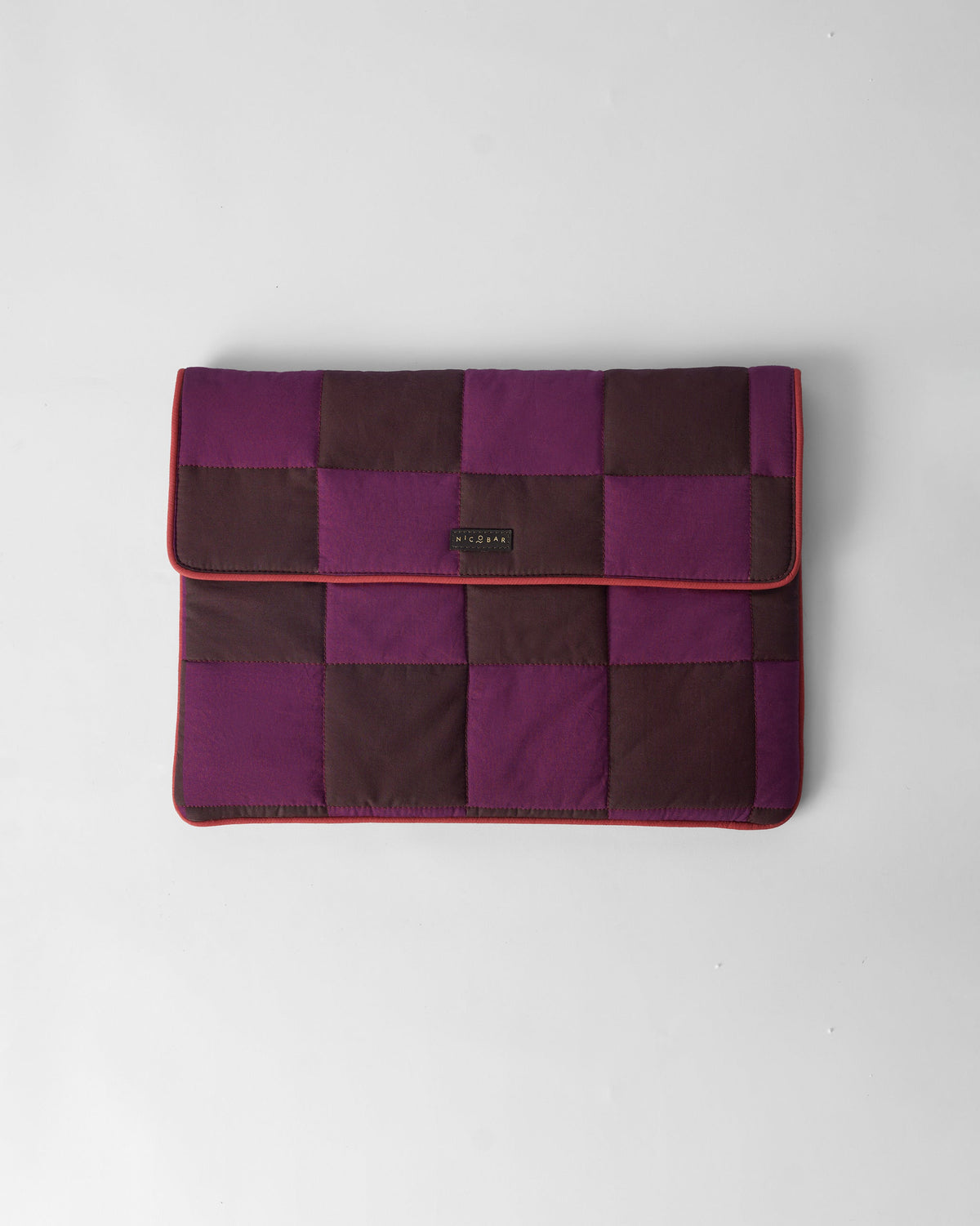 Tiled Laptop Sleeve - Brown & Mulberry