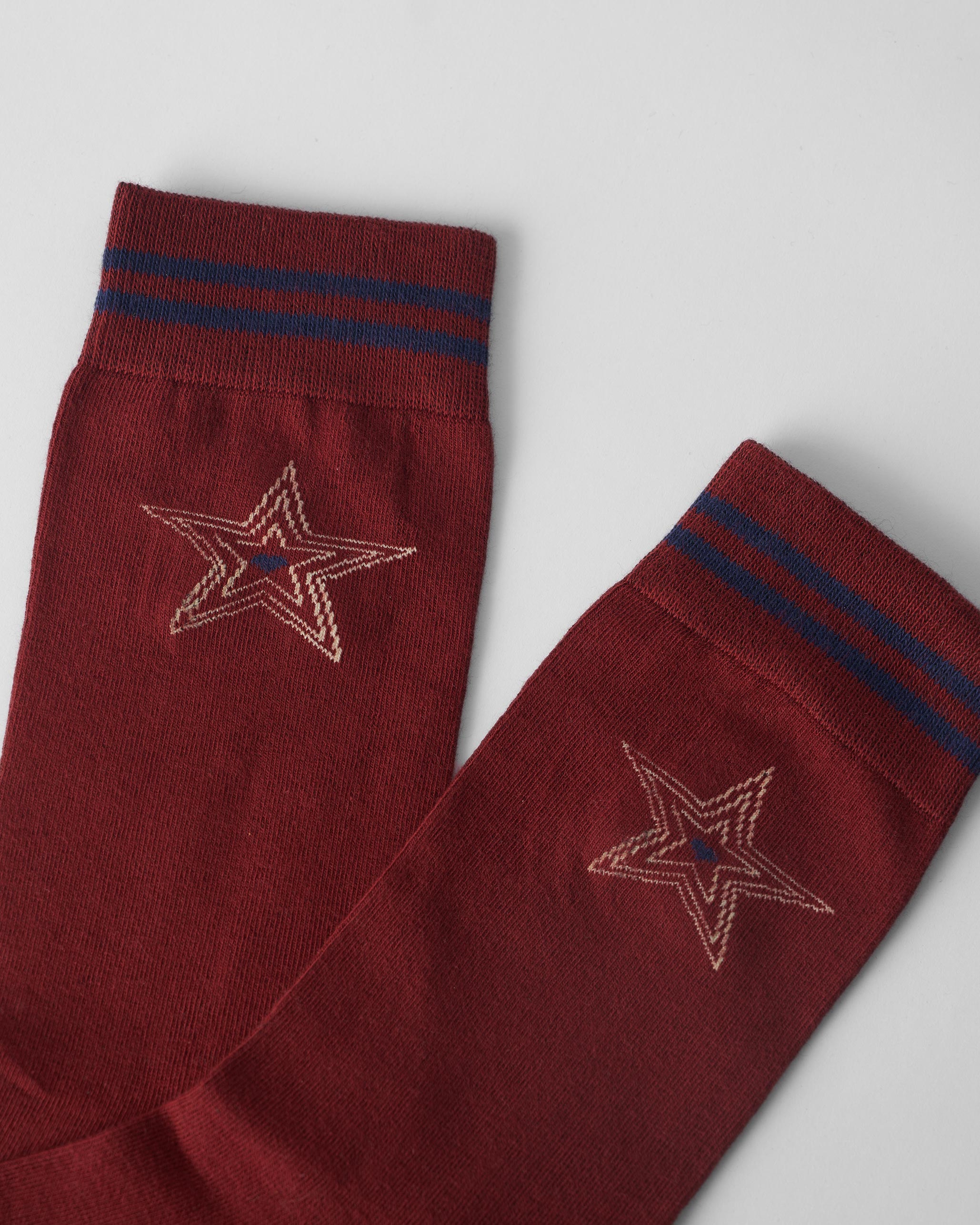 Starry Socks - Maroon & Navy