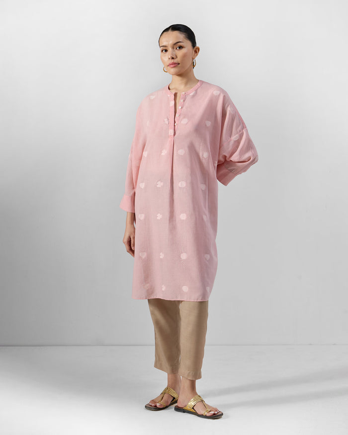 Lazy Sunday Tunic - Jamdani Cotton Regular Fit