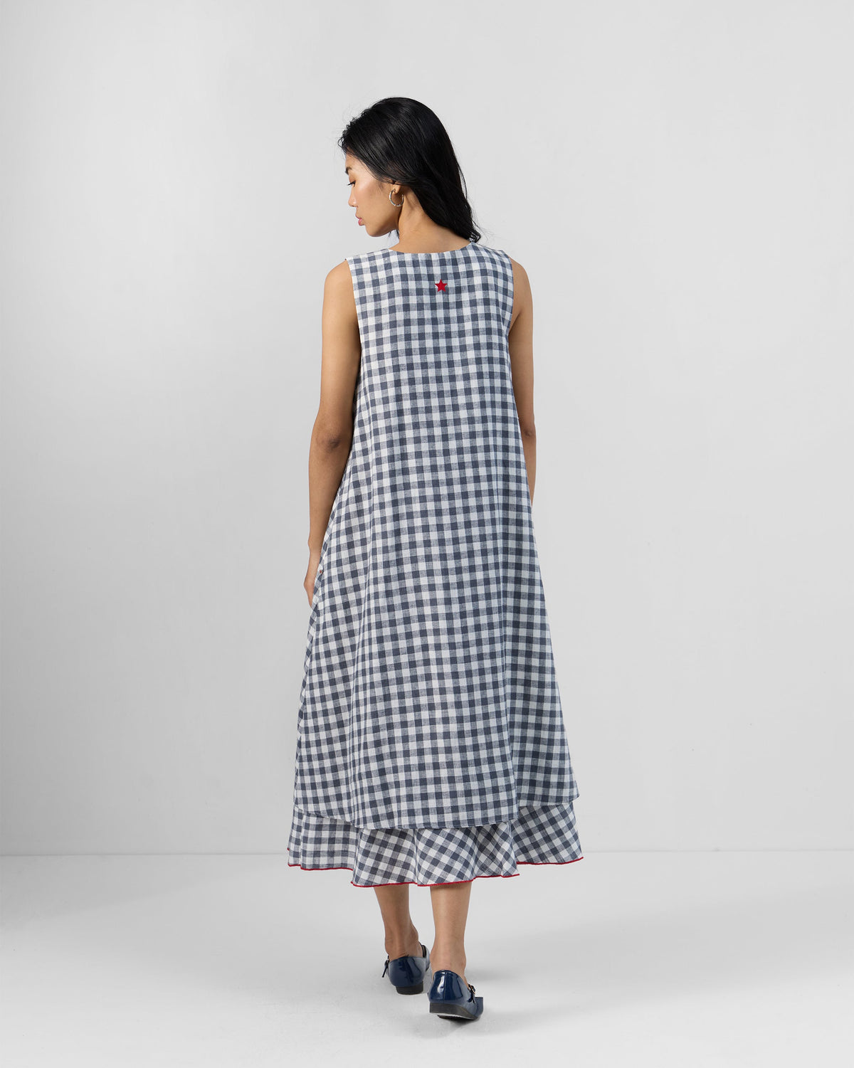 Ezra Dress - Grey & White Checks