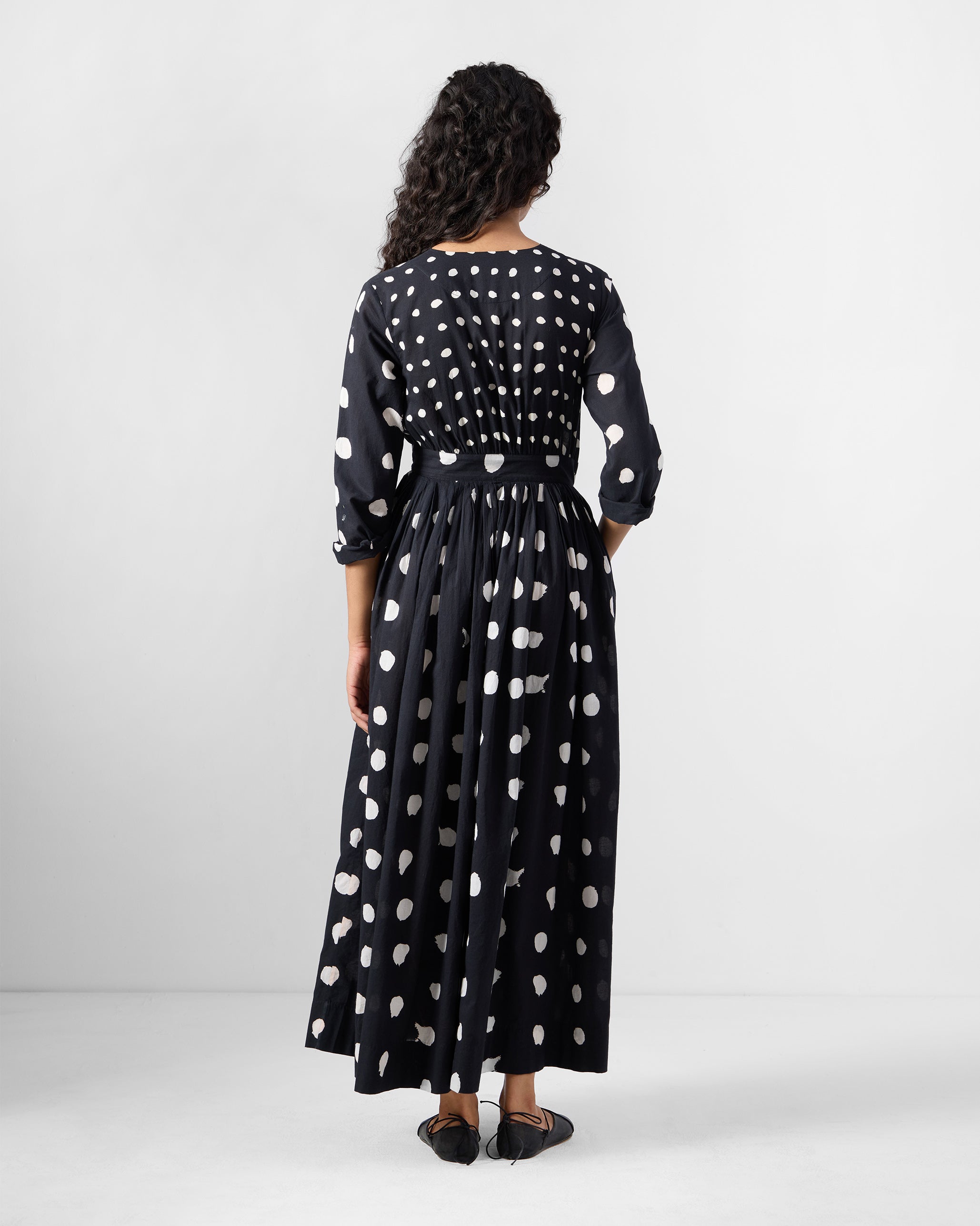 Nico Dress - Black & Ivory Printed