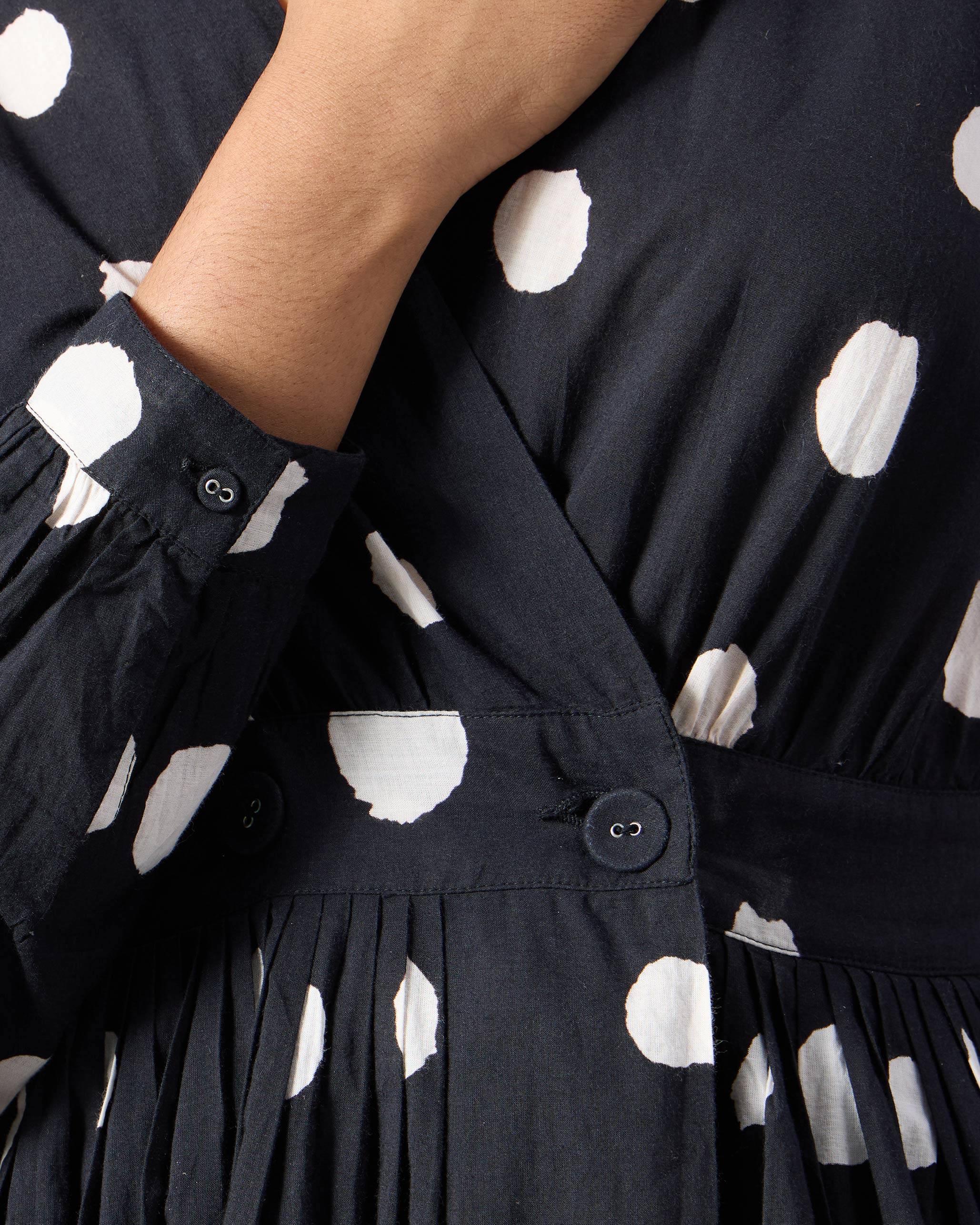 Nico Dress - Black & Ivory Printed