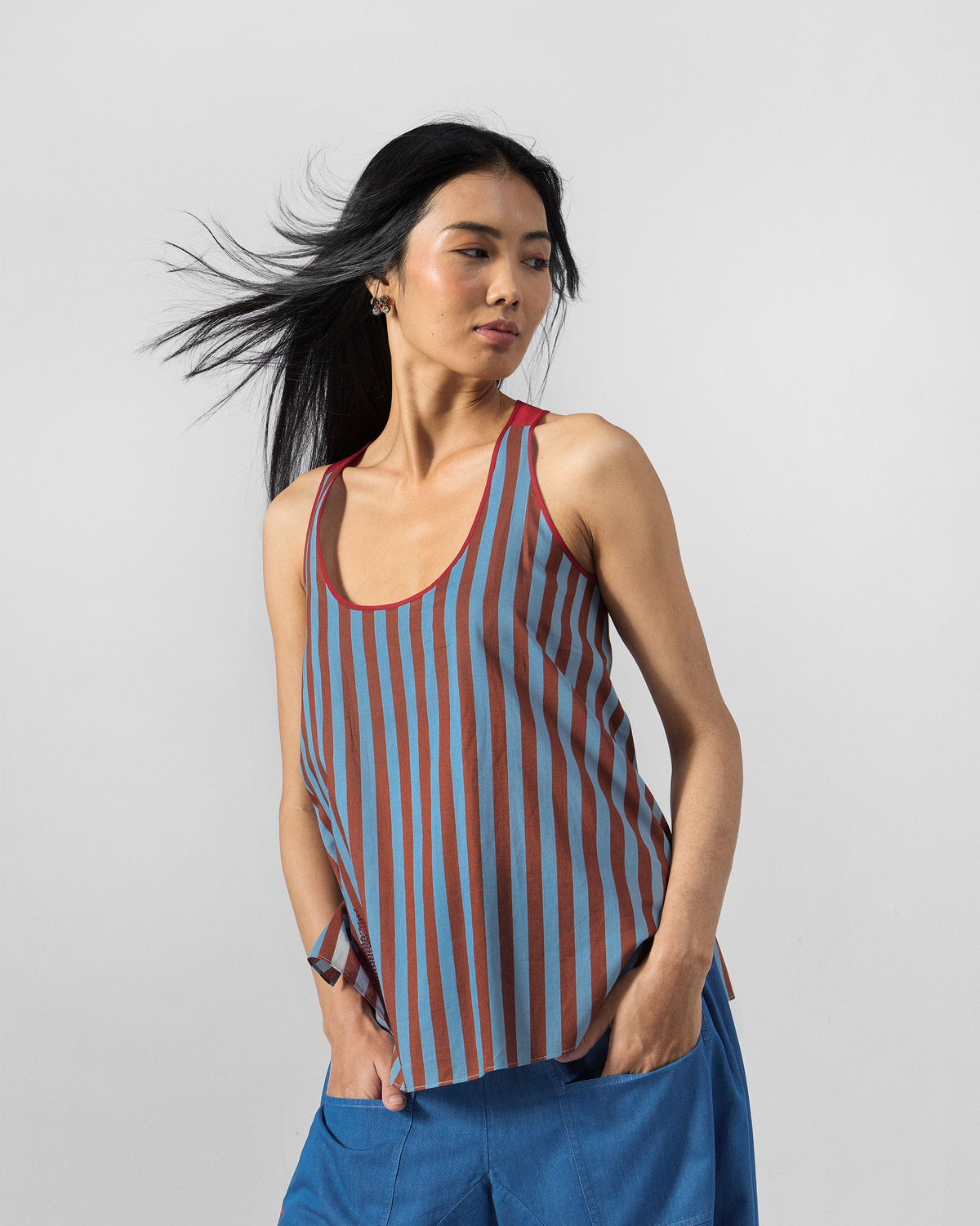 Ukiyo Racerback Top - 100% Cotton Regular Fit