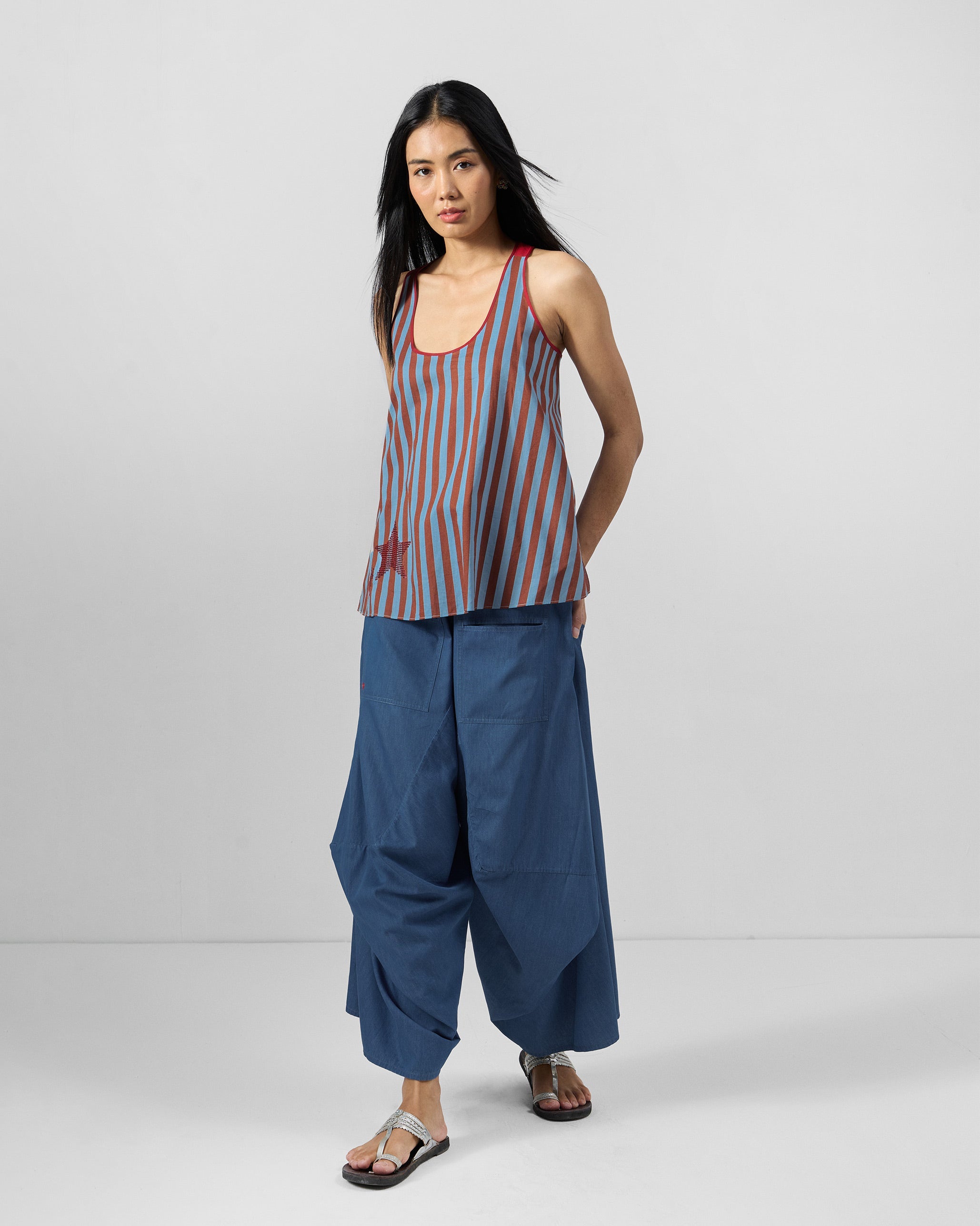 Ukiyo Racerback Top - 100% Cotton Regular Fit